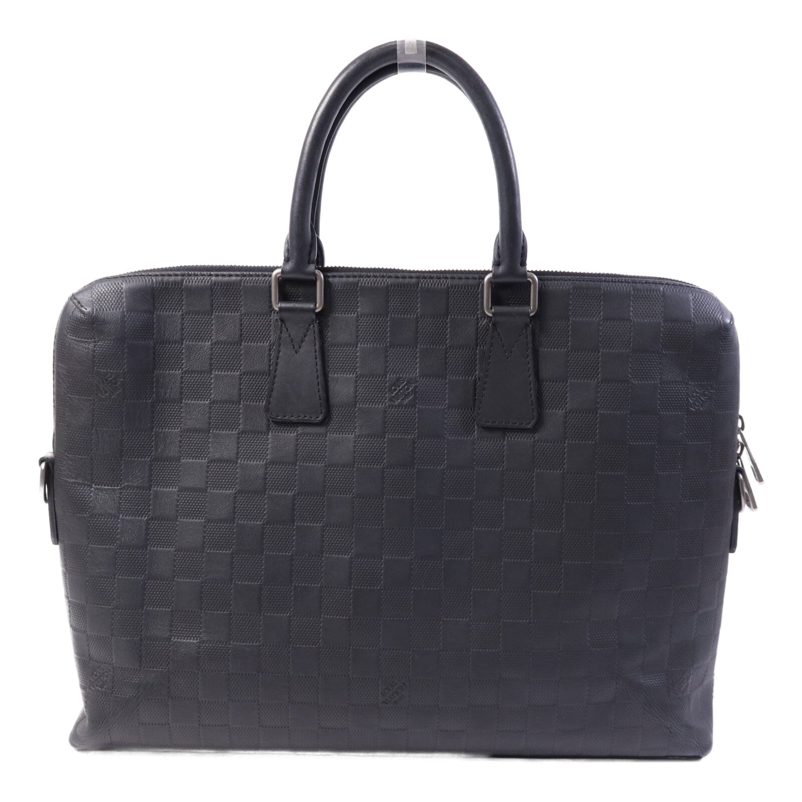 LOUIS VUITTON Damier Infini Porte Document Jour銀扣手挽肩背兩用袋