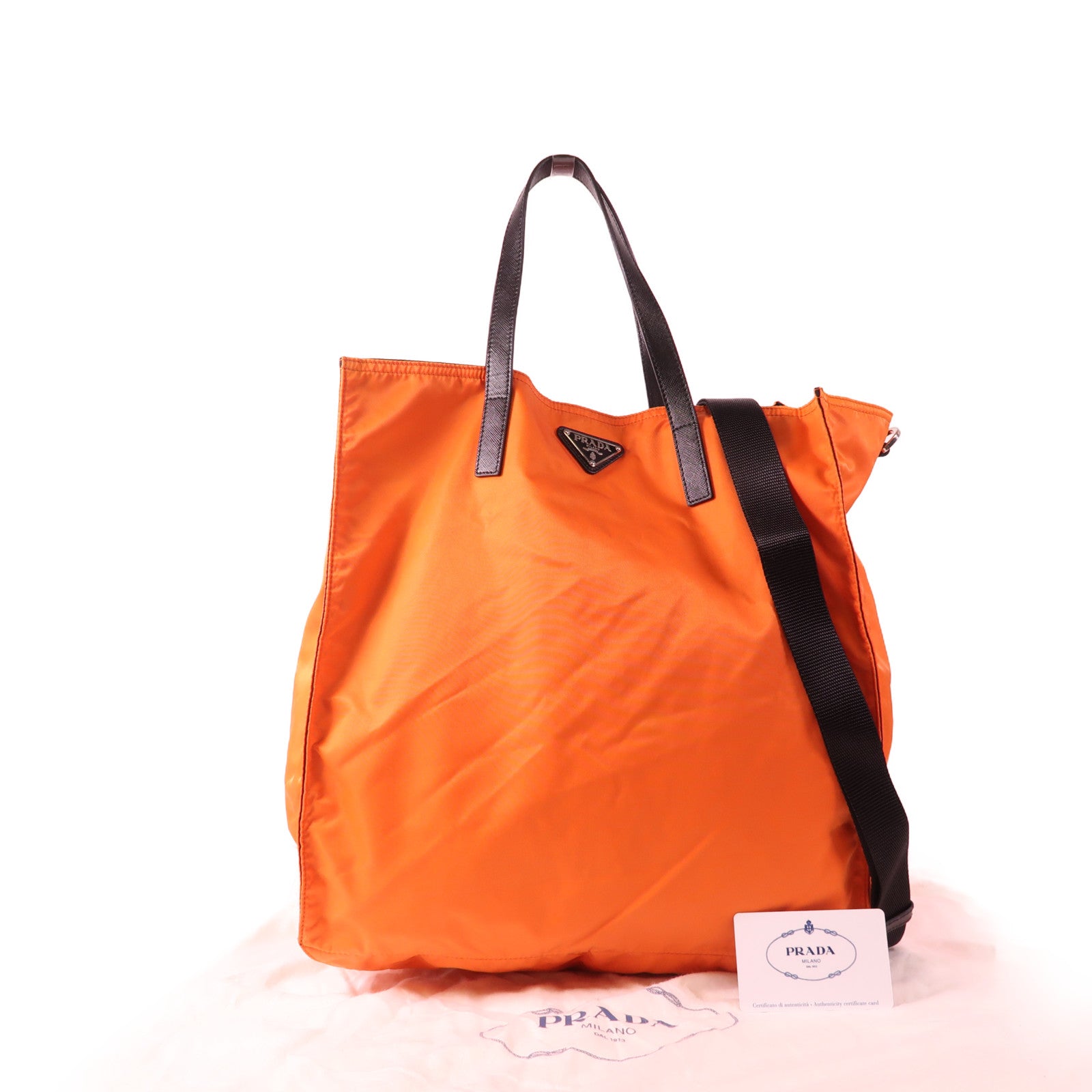 PRADA 尼龍2 Way Shoulder銀扣手挽肩背兩用袋