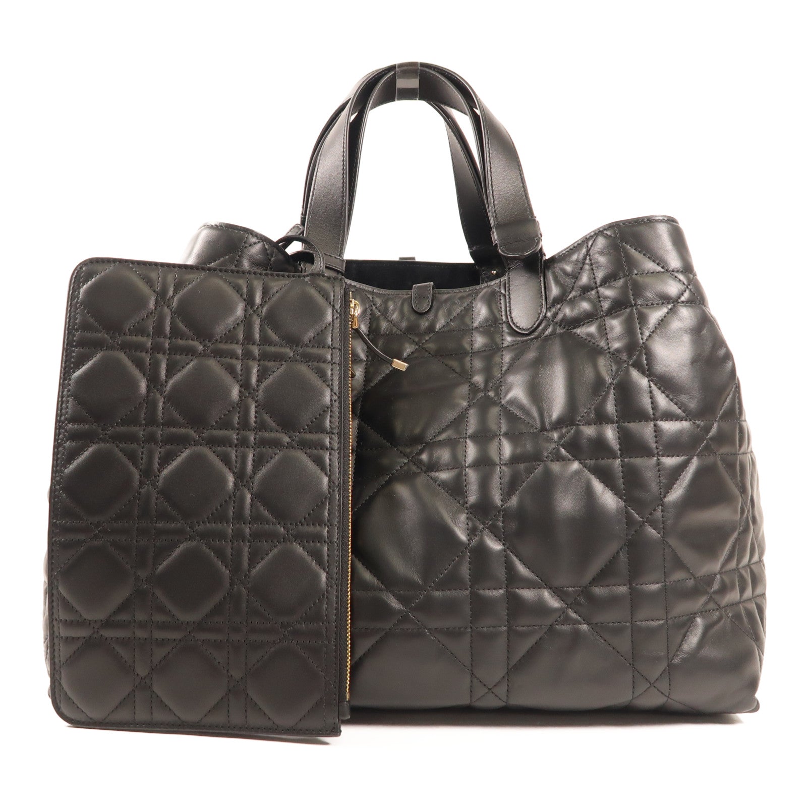 Dior 牛皮皮革Large Dior Toujours銀扣手挽袋