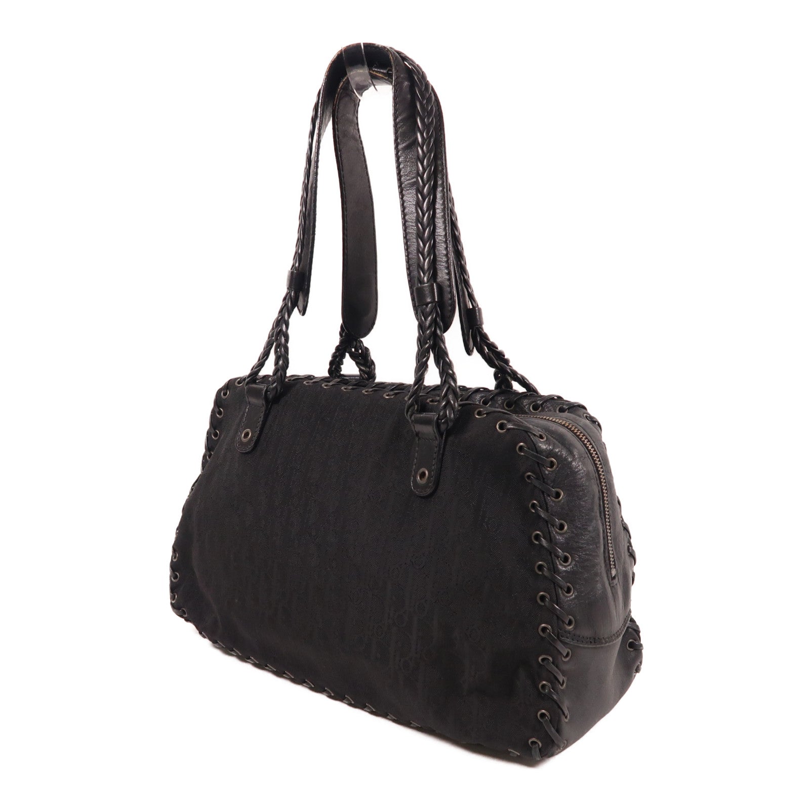 Dior 帆布/牛皮皮革Shoulder Bag肩背袋黑色