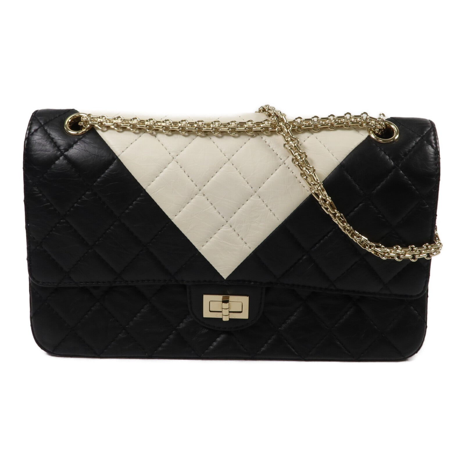 CHANEL 牛皮皮革2.55 Medium鏈帶肩背袋