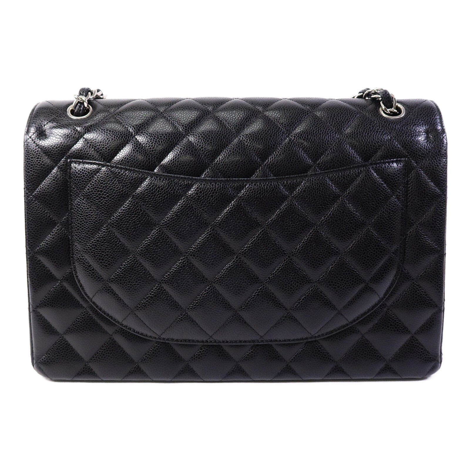 CHANEL 牛皮皮革Maxi Classic鏈帶手挽肩背兩用袋