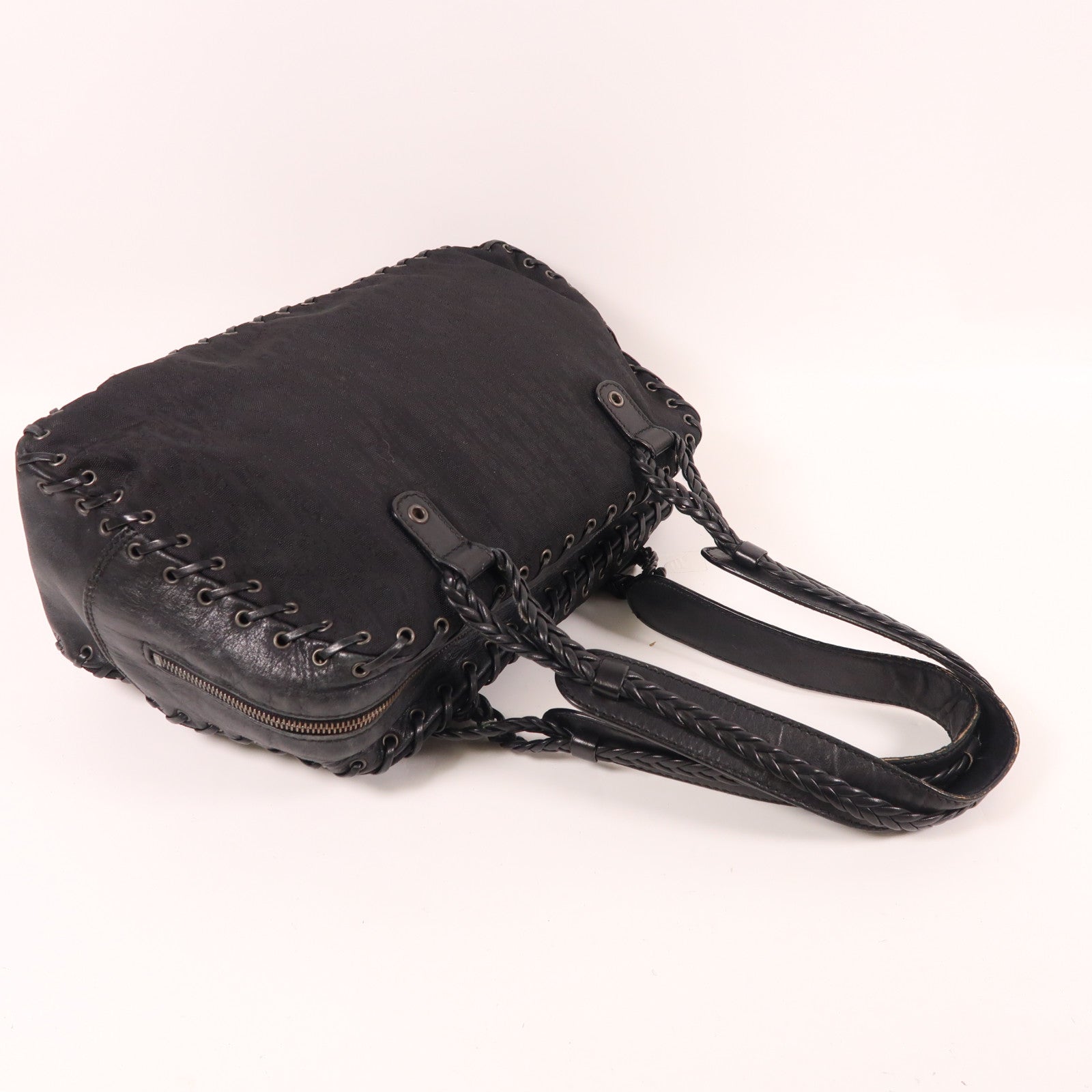 Dior 帆布/牛皮皮革Shoulder Bag肩背袋黑色