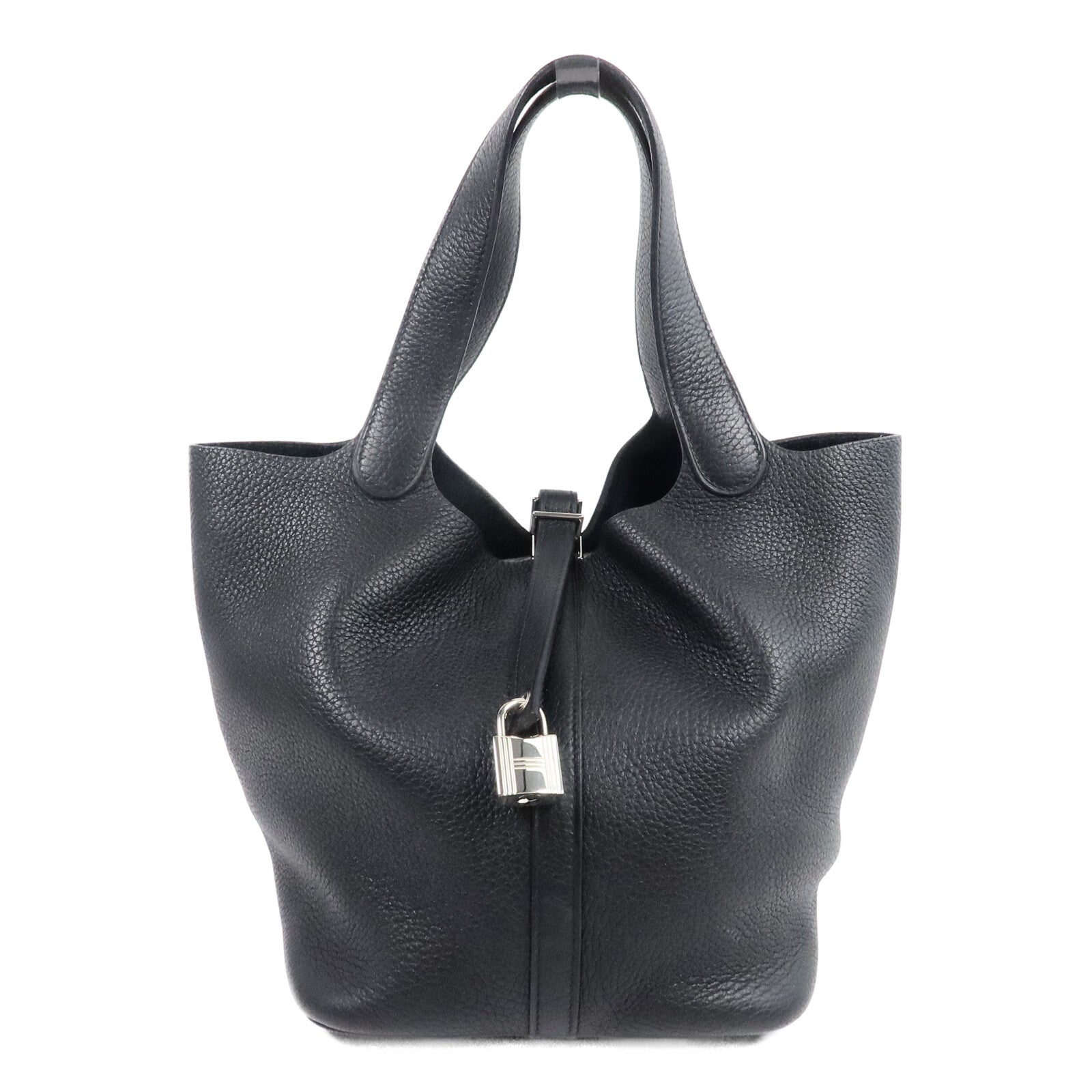 HERMES Clemence皮革 Picotin MM手挽袋Noir