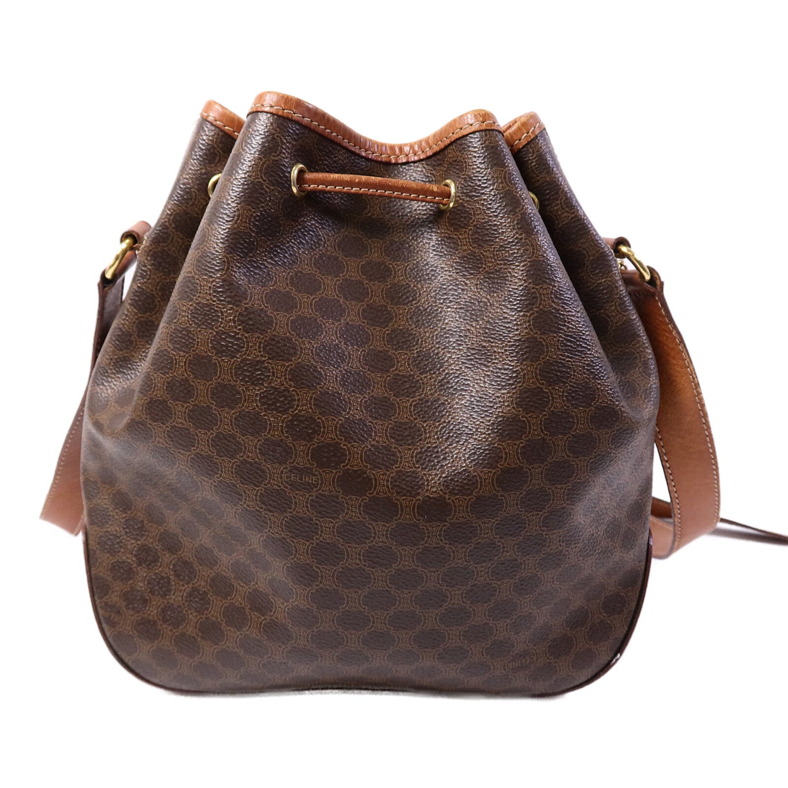CELINE 塗層帆布Vintage Bucket Bag肩背袋