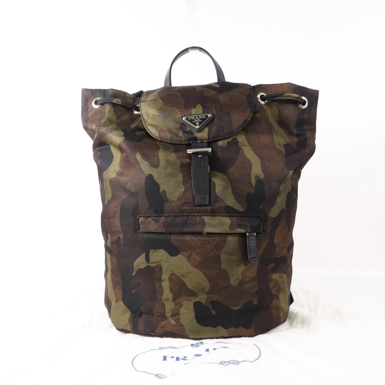 PRADA 尼龍Rucksack銀扣背包