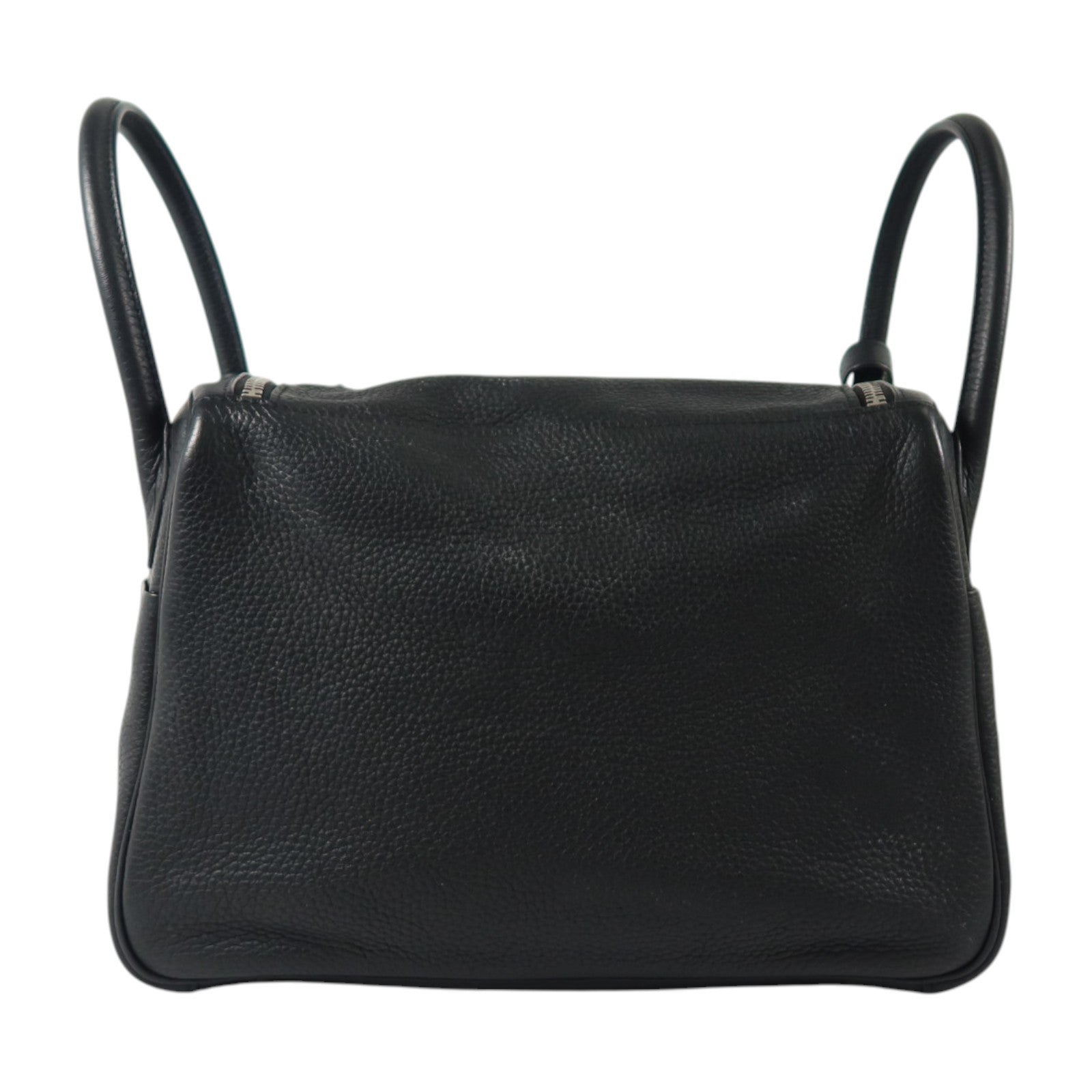 HERMES Clemence皮革Lindy 30銀扣手挽肩背兩用袋Noir