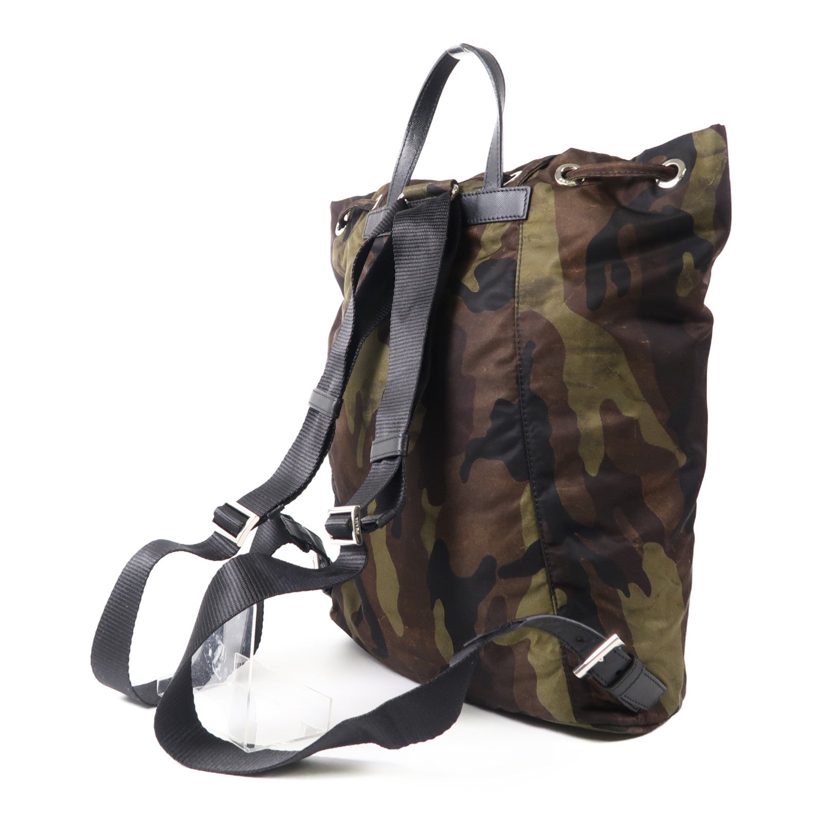 PRADA 尼龍Rucksack銀扣背包