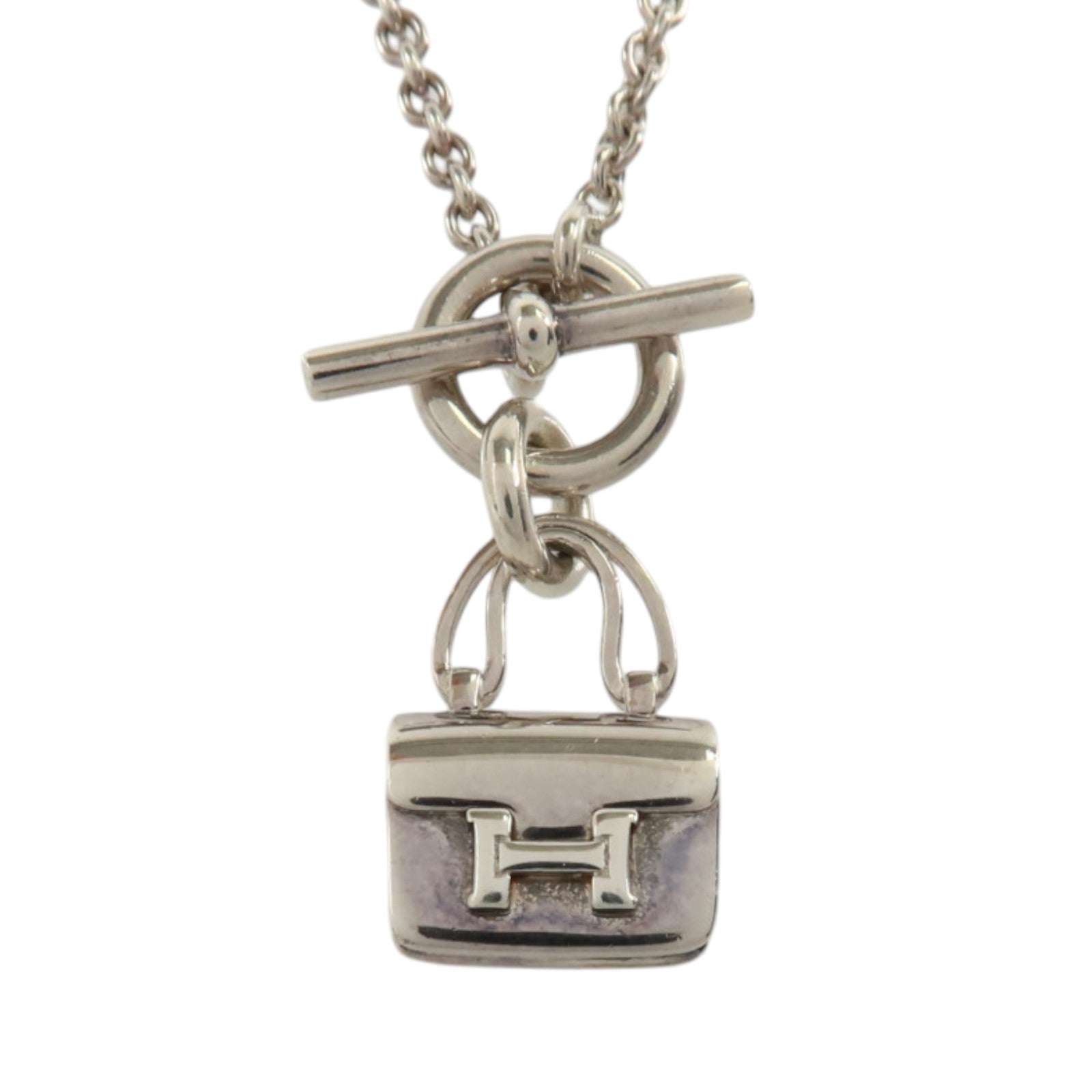HERMES 925純銀Amulettes Constance銀扣項鏈