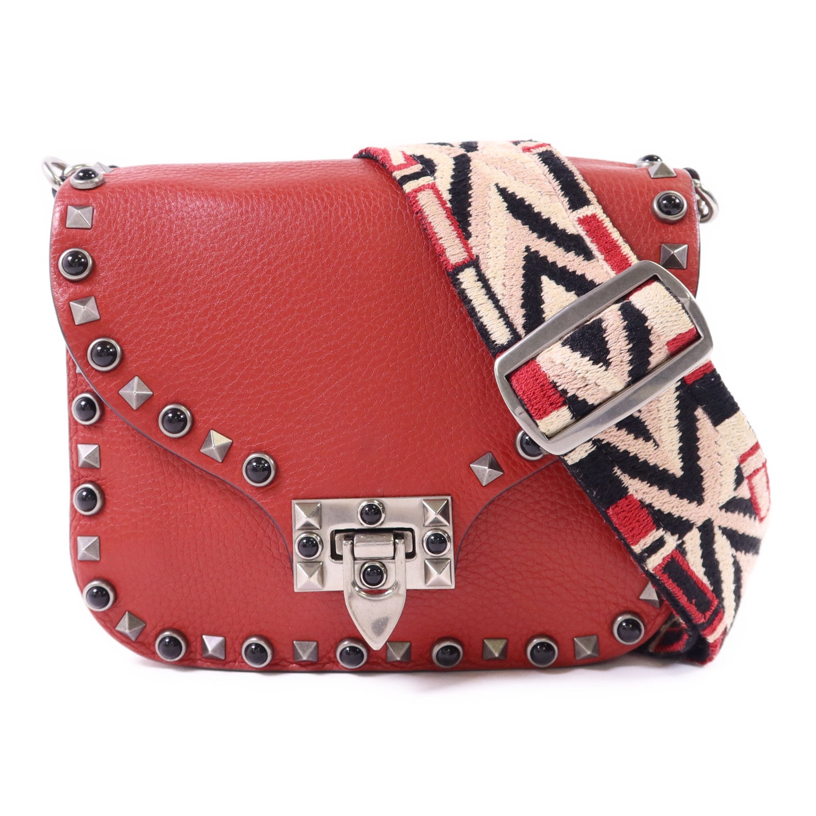 Valentino 牛皮皮革Shoulder Bag銀扣肩背袋