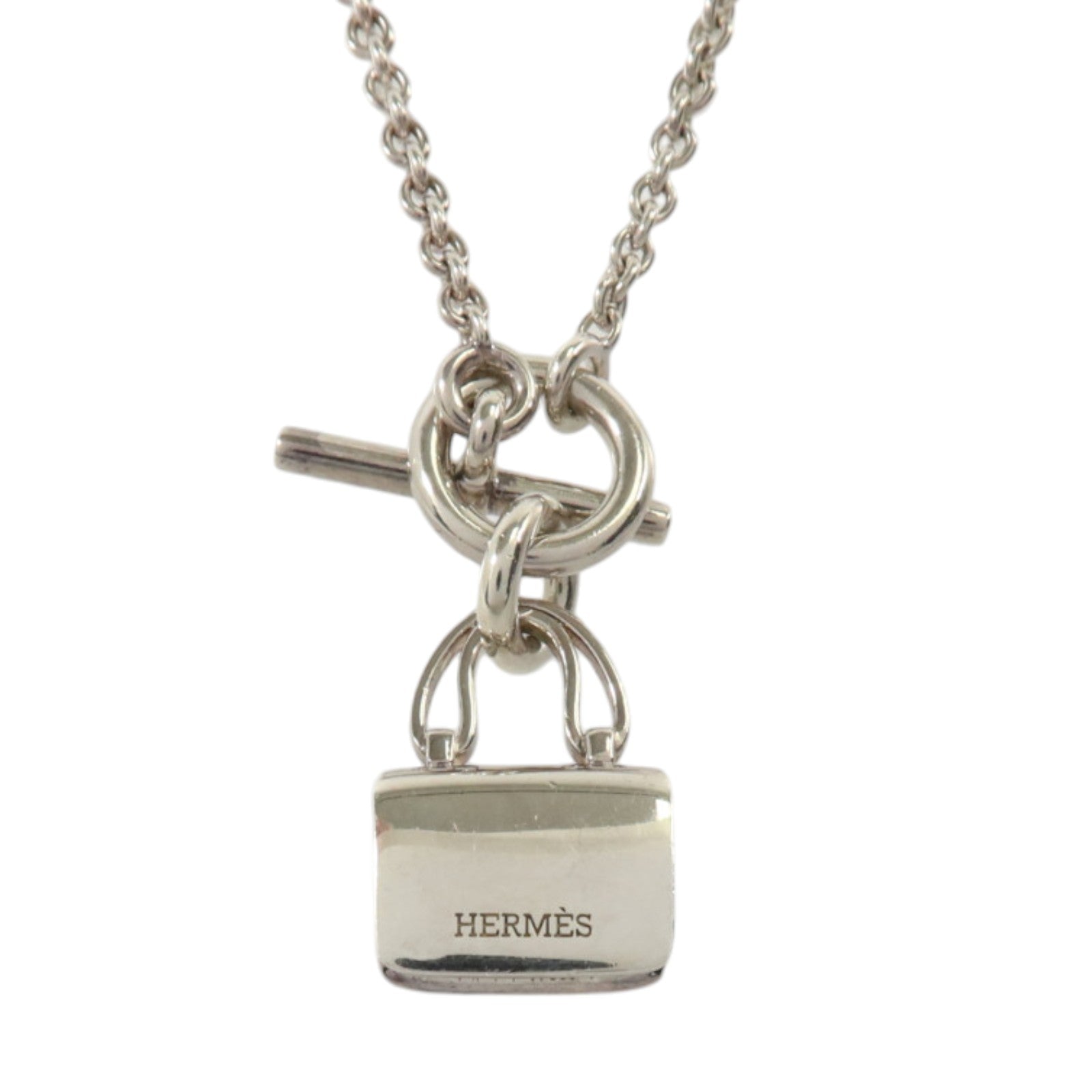 HERMES 925純銀Amulettes Constance銀扣項鏈