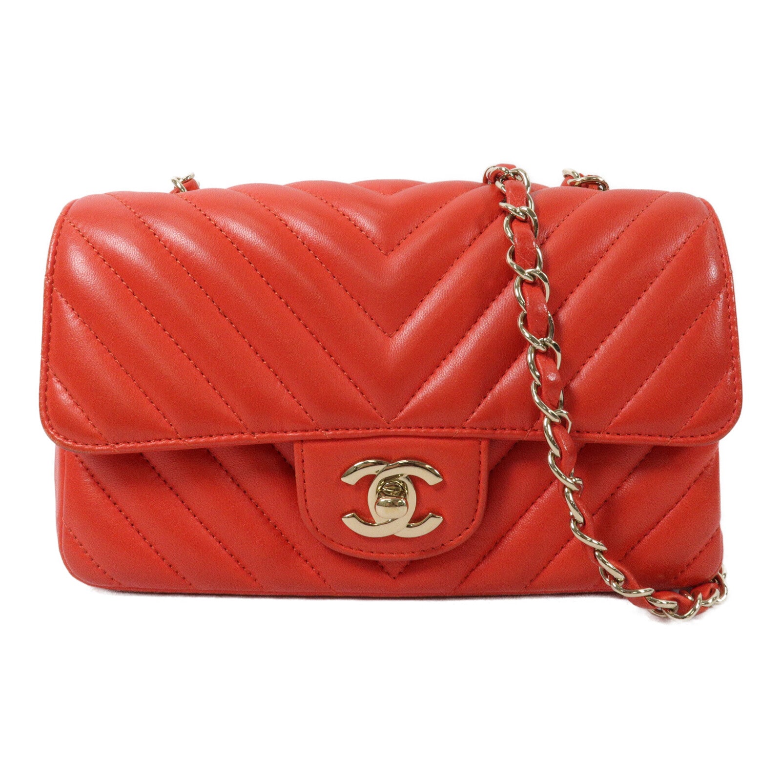 CHANEL 羊皮皮革Mini Classic 17鏈帶肩背袋