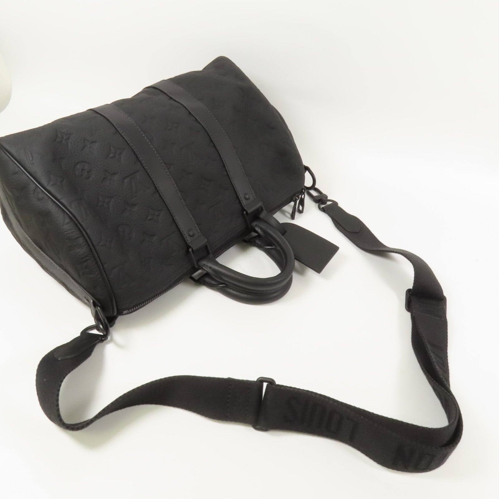 LOUIS VUITTON Monogram Taurillon Keepall Bandouliere35手挽肩背兩用袋