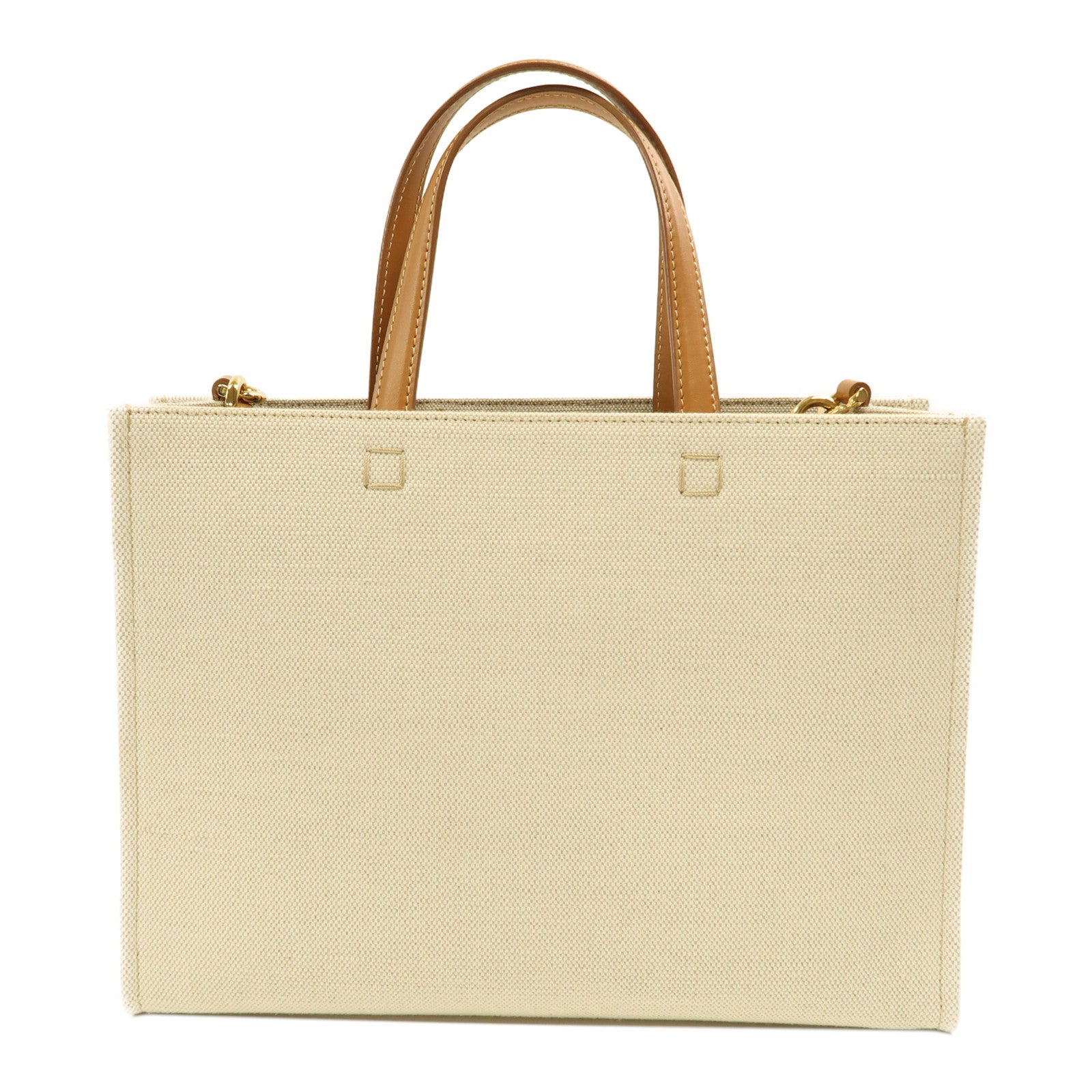 GIVENCHY 【激減優惠】帆布Small G-Tote金扣手挽肩背兩用袋米色/啡色