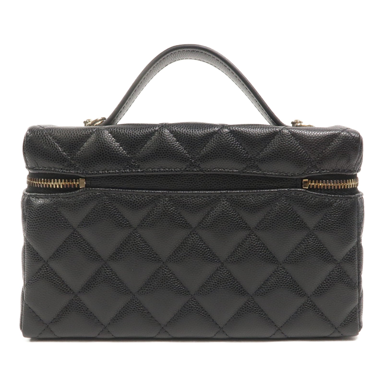 CHANEL 牛皮皮革Vanity Case鏈帶手挽肩背兩用袋