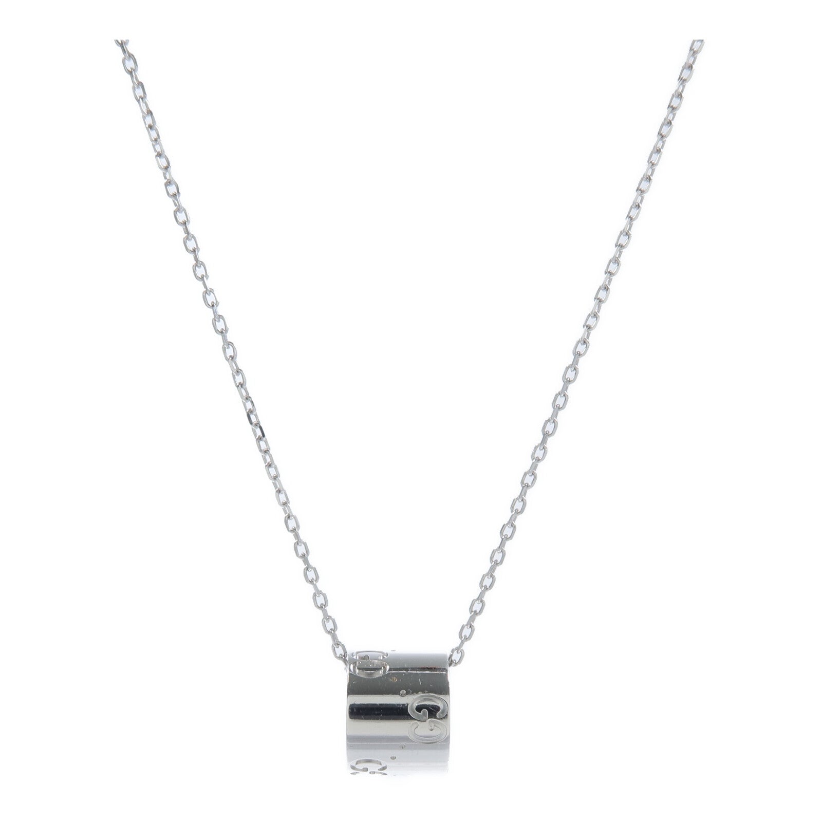 GUCCI 18K白金Icon Ring Necklace項鍊