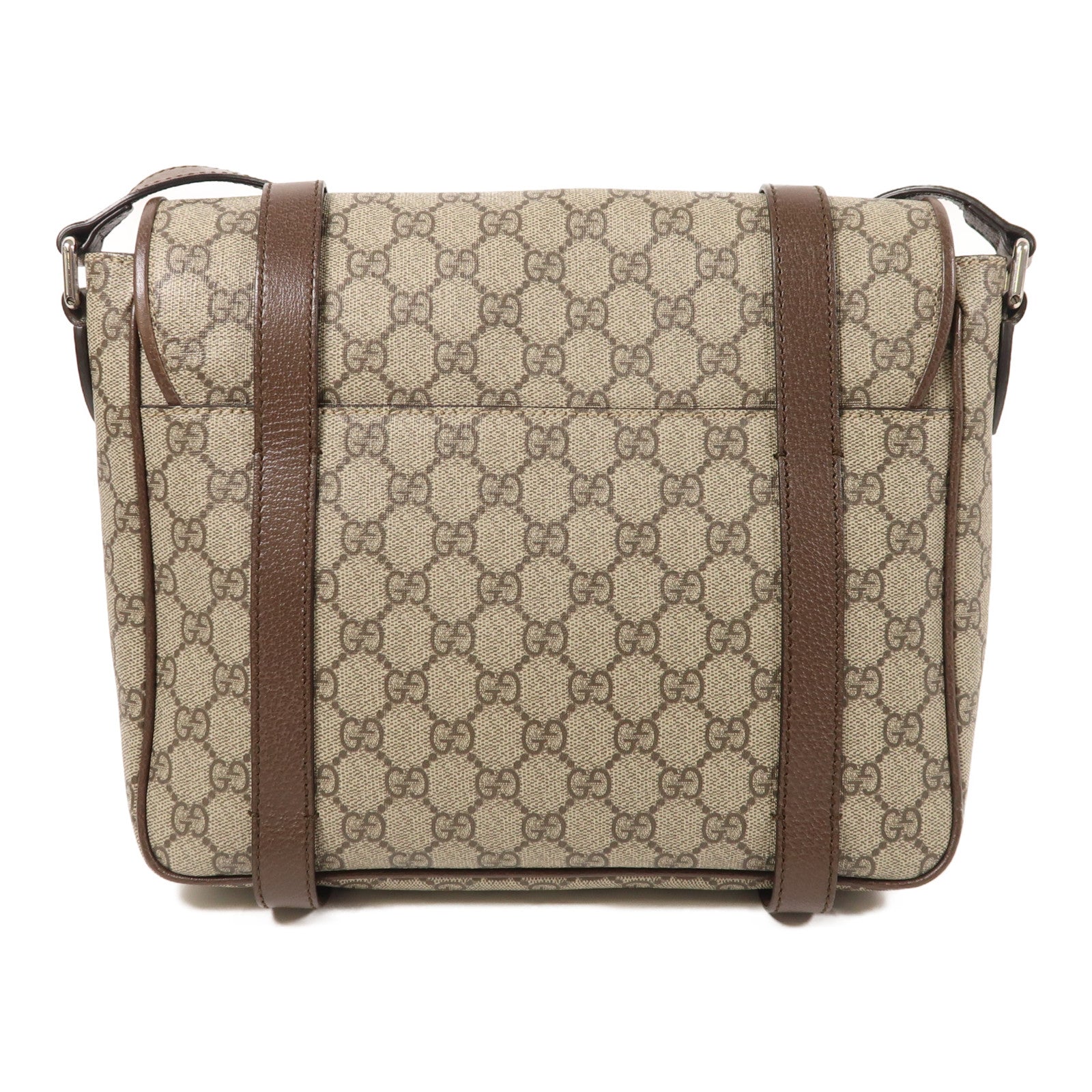 GUCCI 【激減優惠】塗層帆布Shoulder Bag銀扣肩背袋