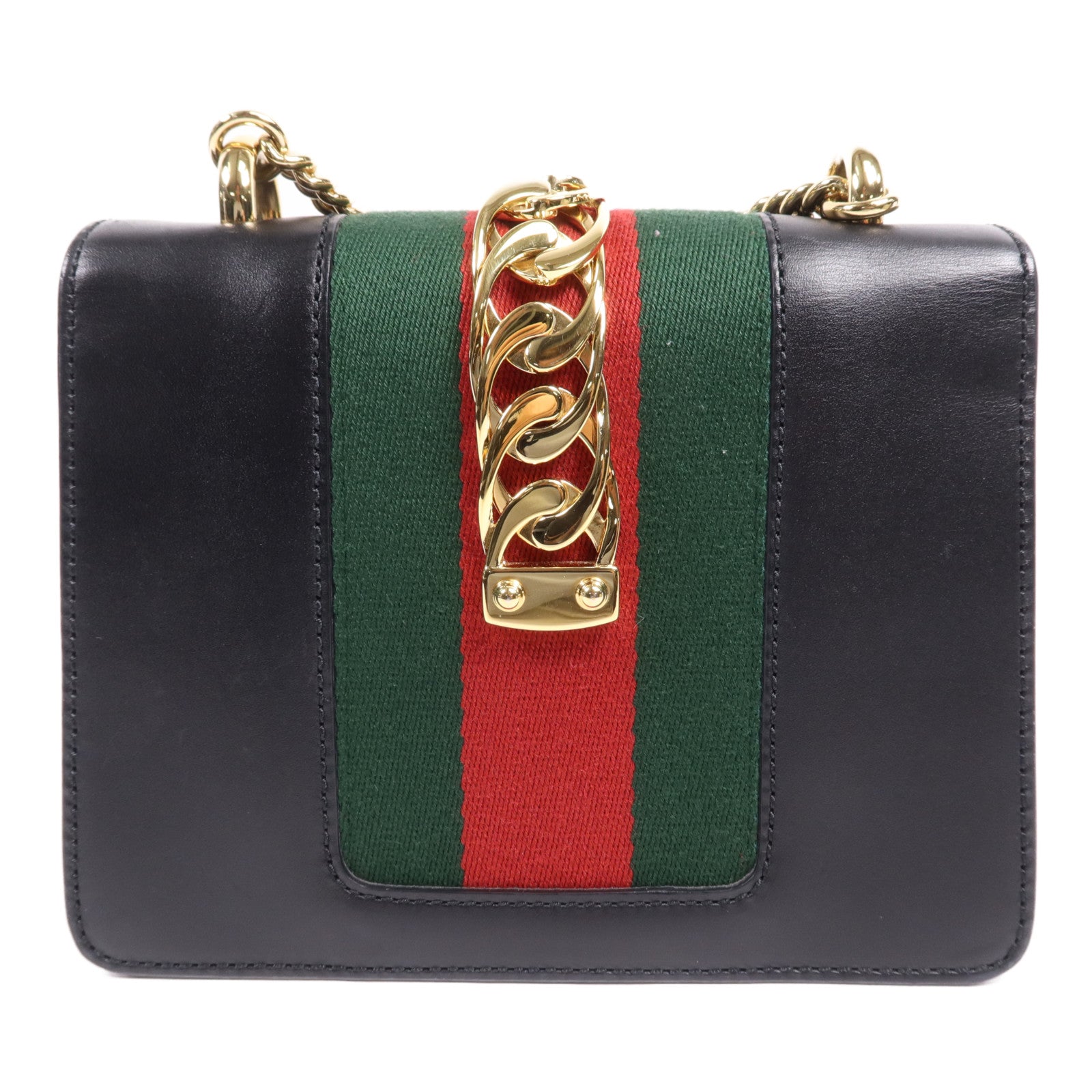 GUCCI 牛皮皮革Syvie Mini金扣鏈帶肩背袋