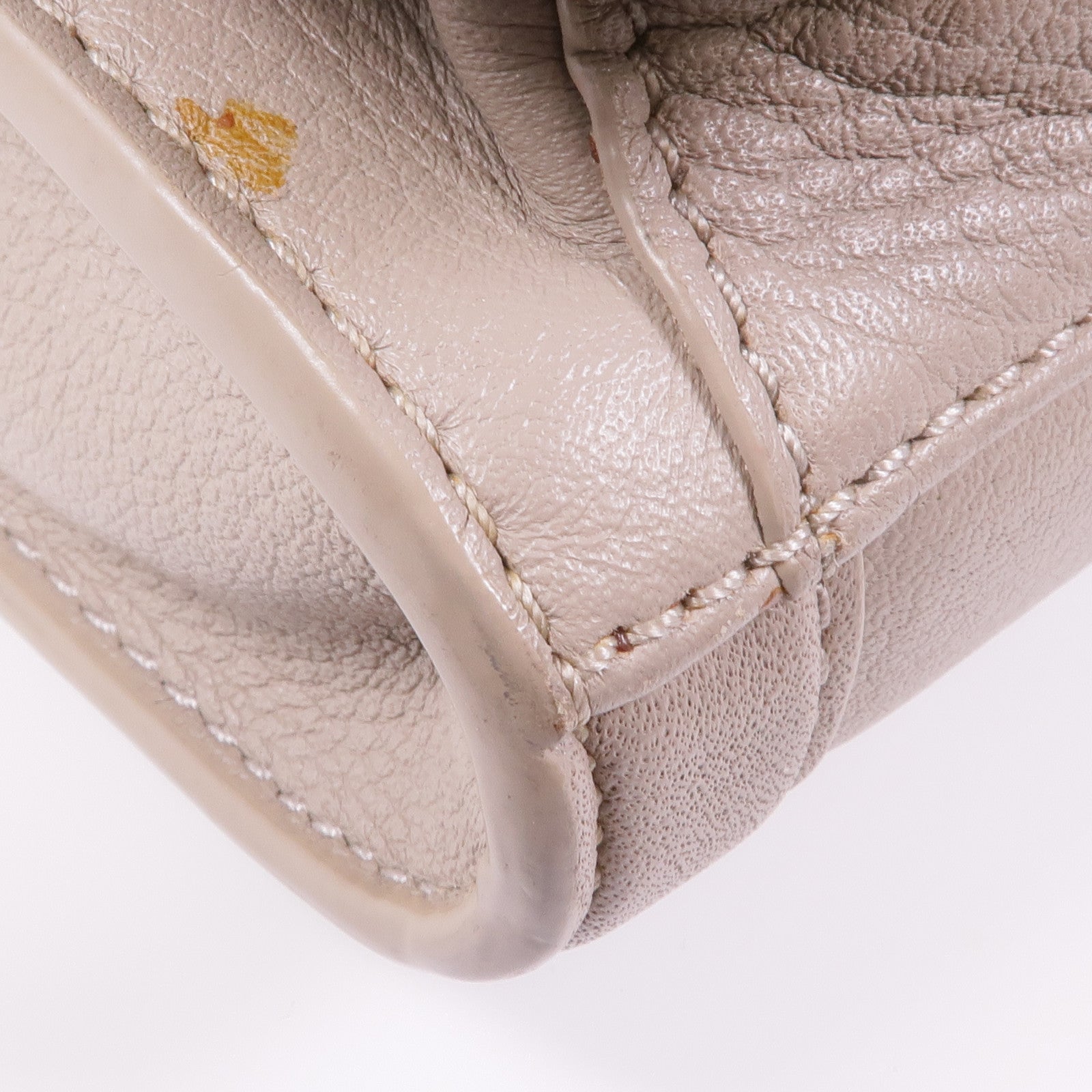 TORY BURCH GHW Shoulder Bag Calfskin Leather Grey