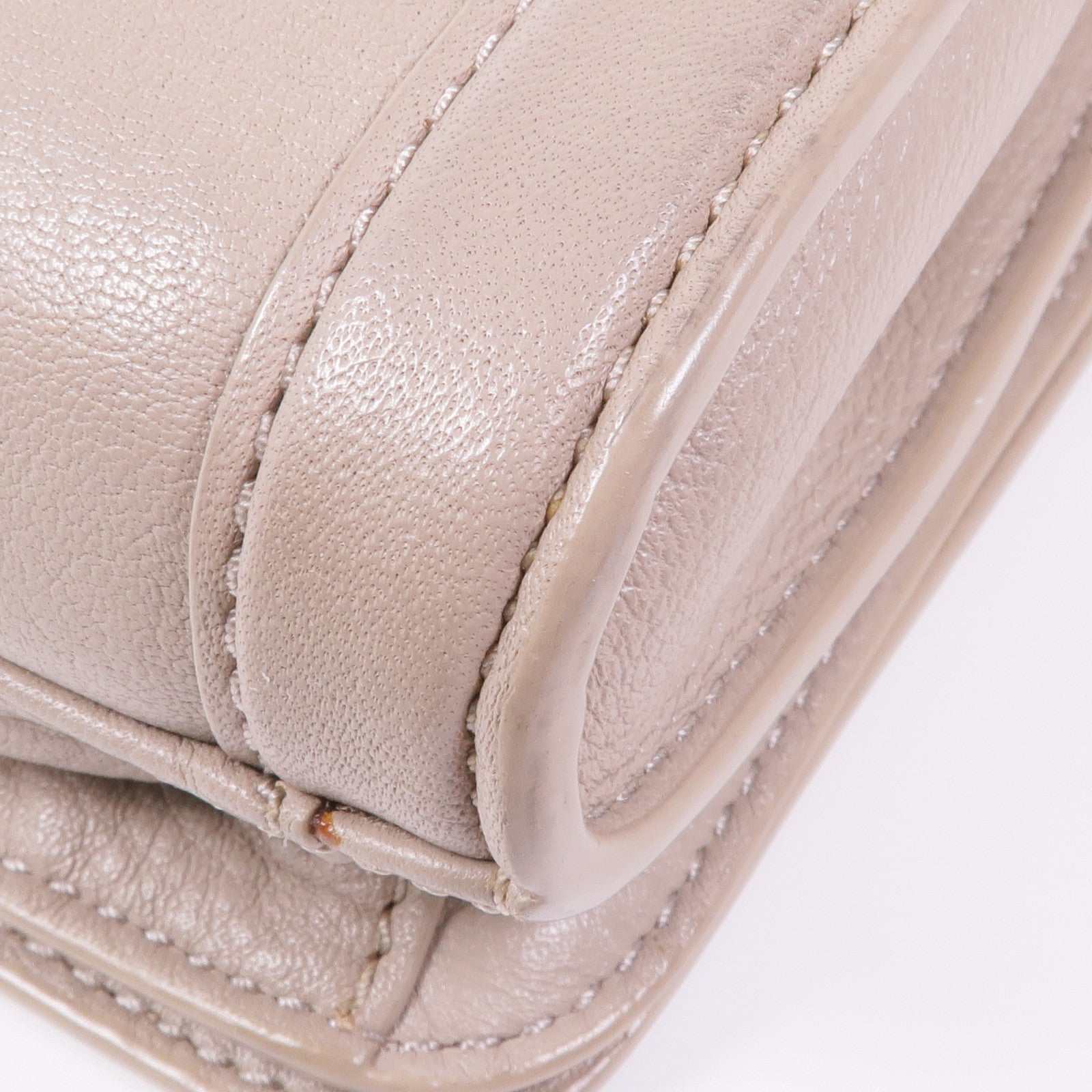 TORY BURCH GHW Shoulder Bag Calfskin Leather Grey