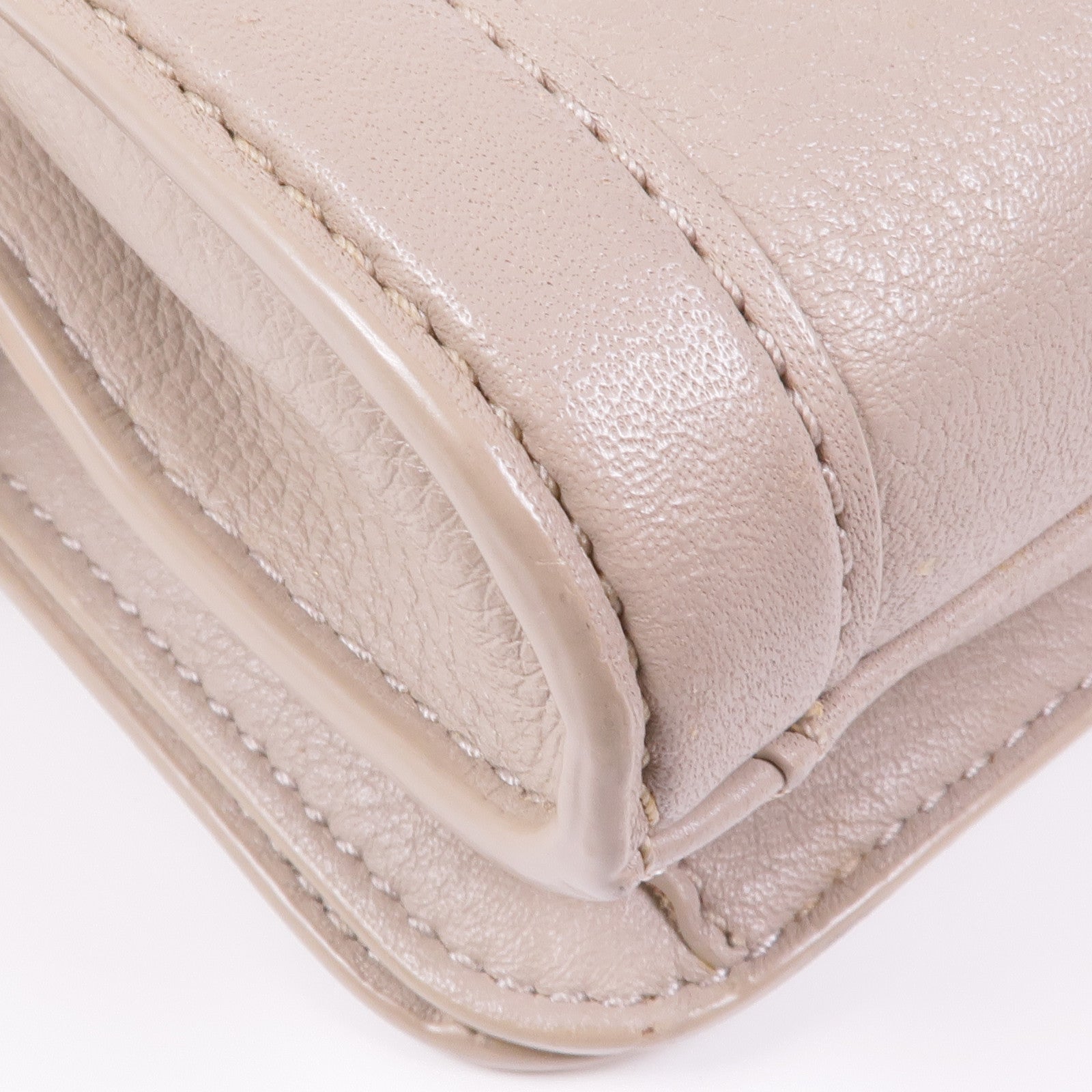 TORY BURCH GHW Shoulder Bag Calfskin Leather Grey