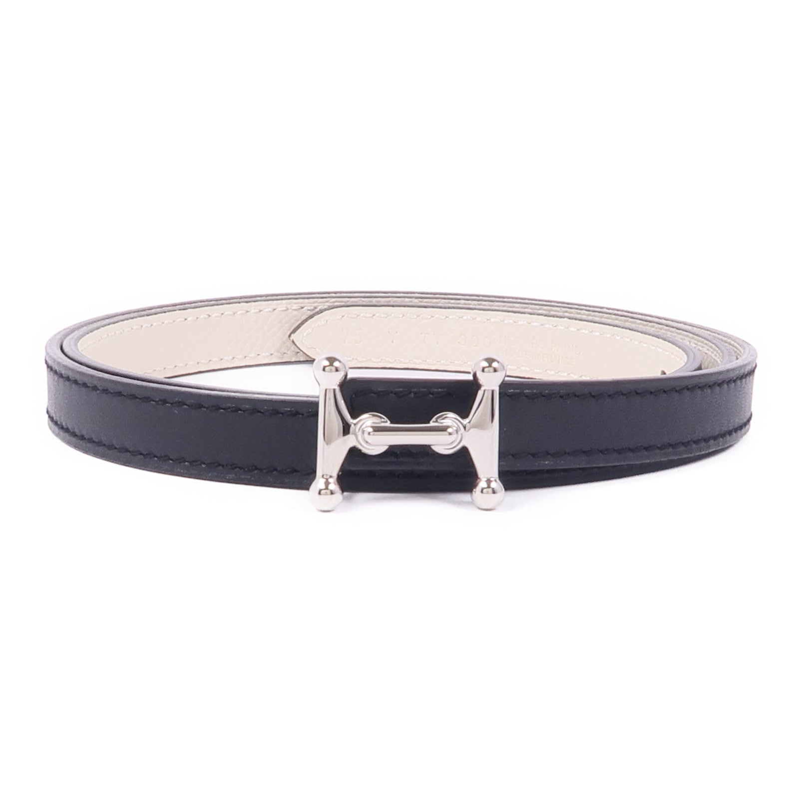 HERMES SHW H Belt Swift Leather/Metal Black