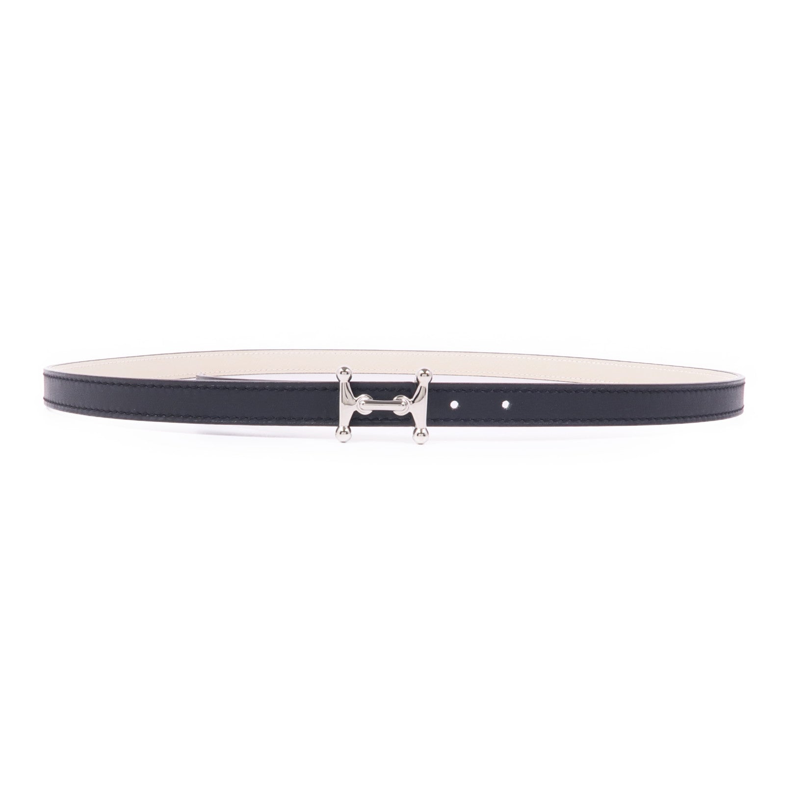 HERMES SHW H Belt Swift Leather/Metal Black