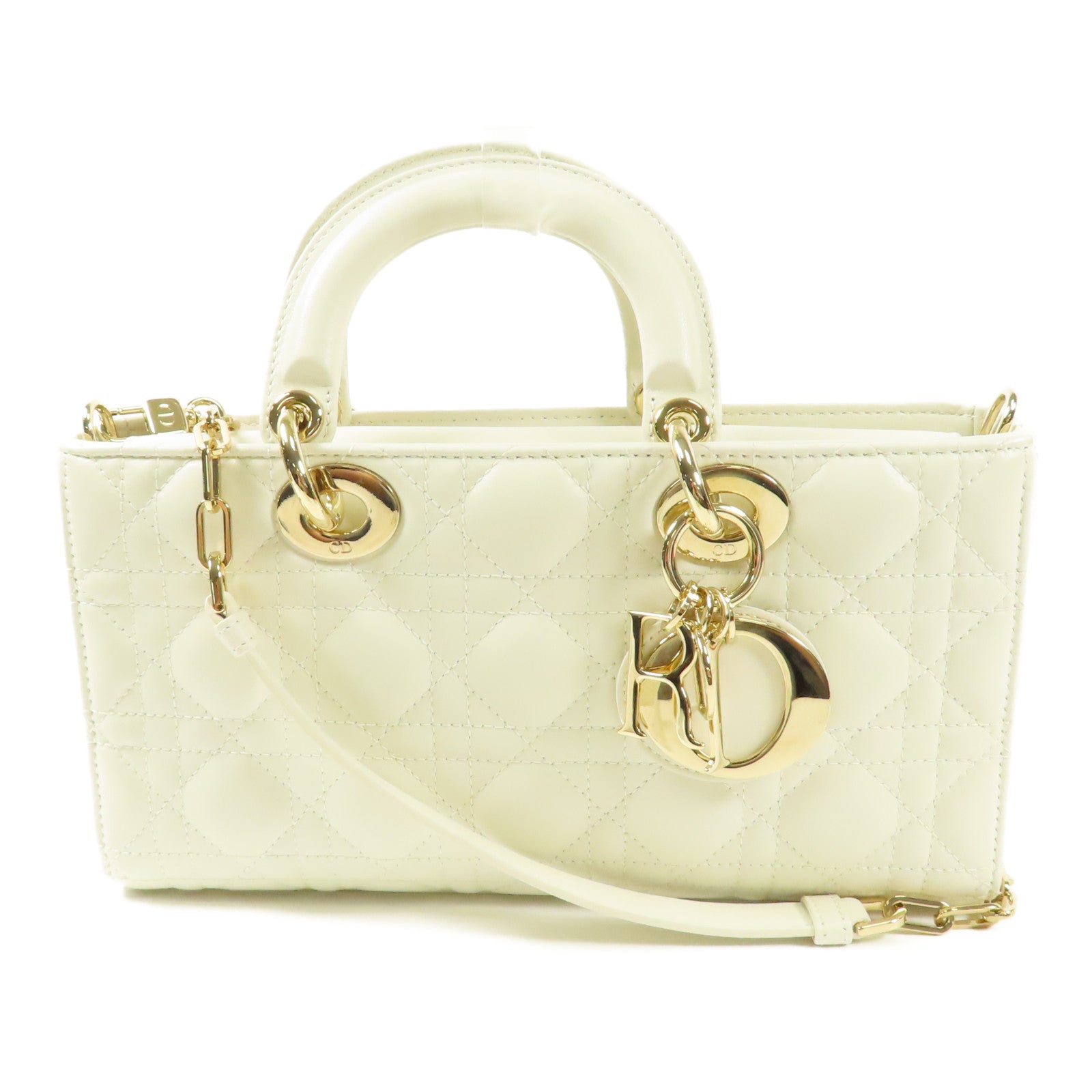 Dior 山羊皮皮革Lady D Joy金扣手挽肩背兩用袋