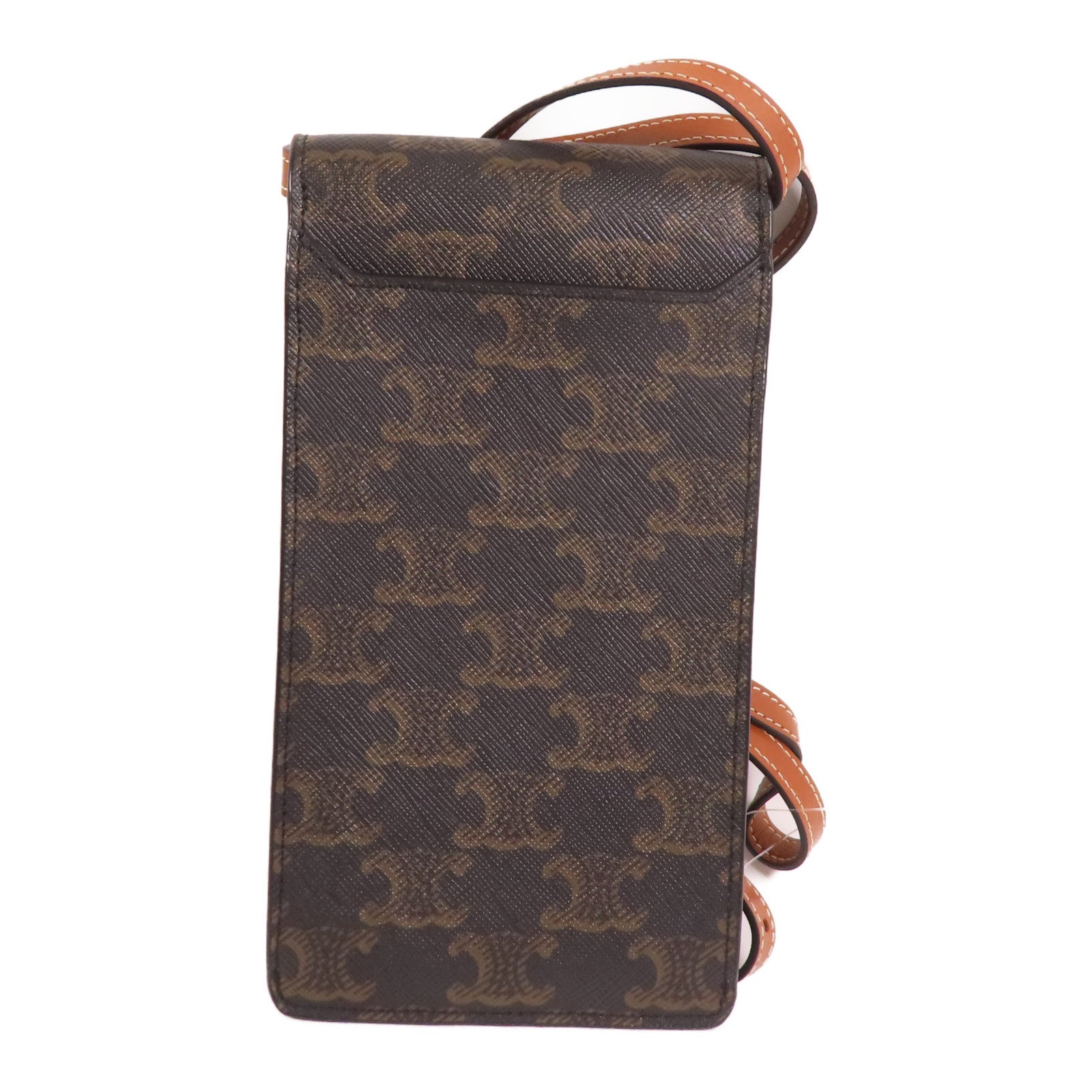 CELINE Trionphe帆布Phone Pouch金扣肩背袋