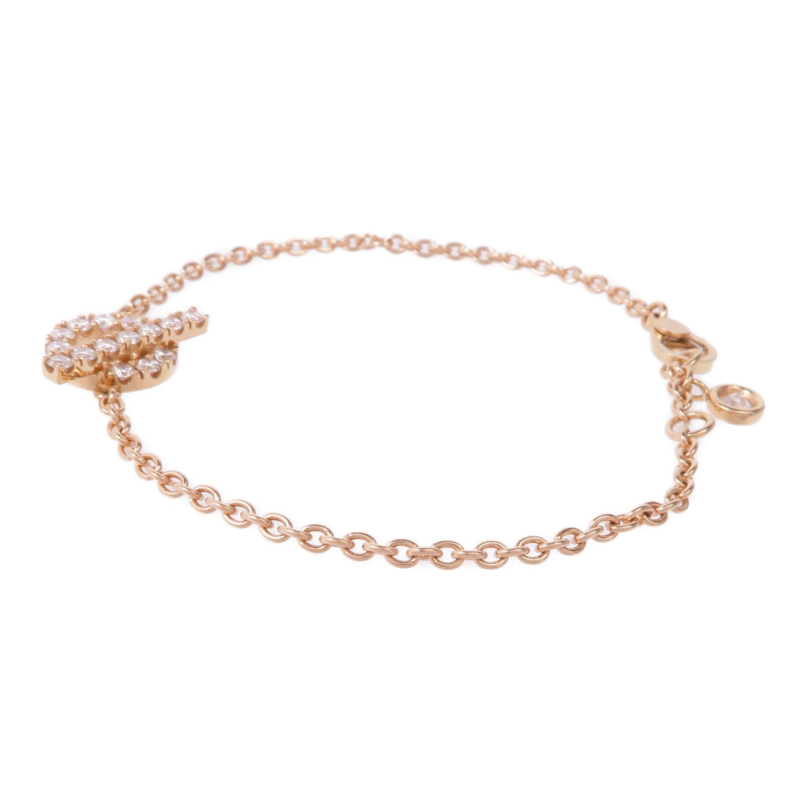 HERMES 18K玫瑰金Finesse Bracelet鑽石手鏈