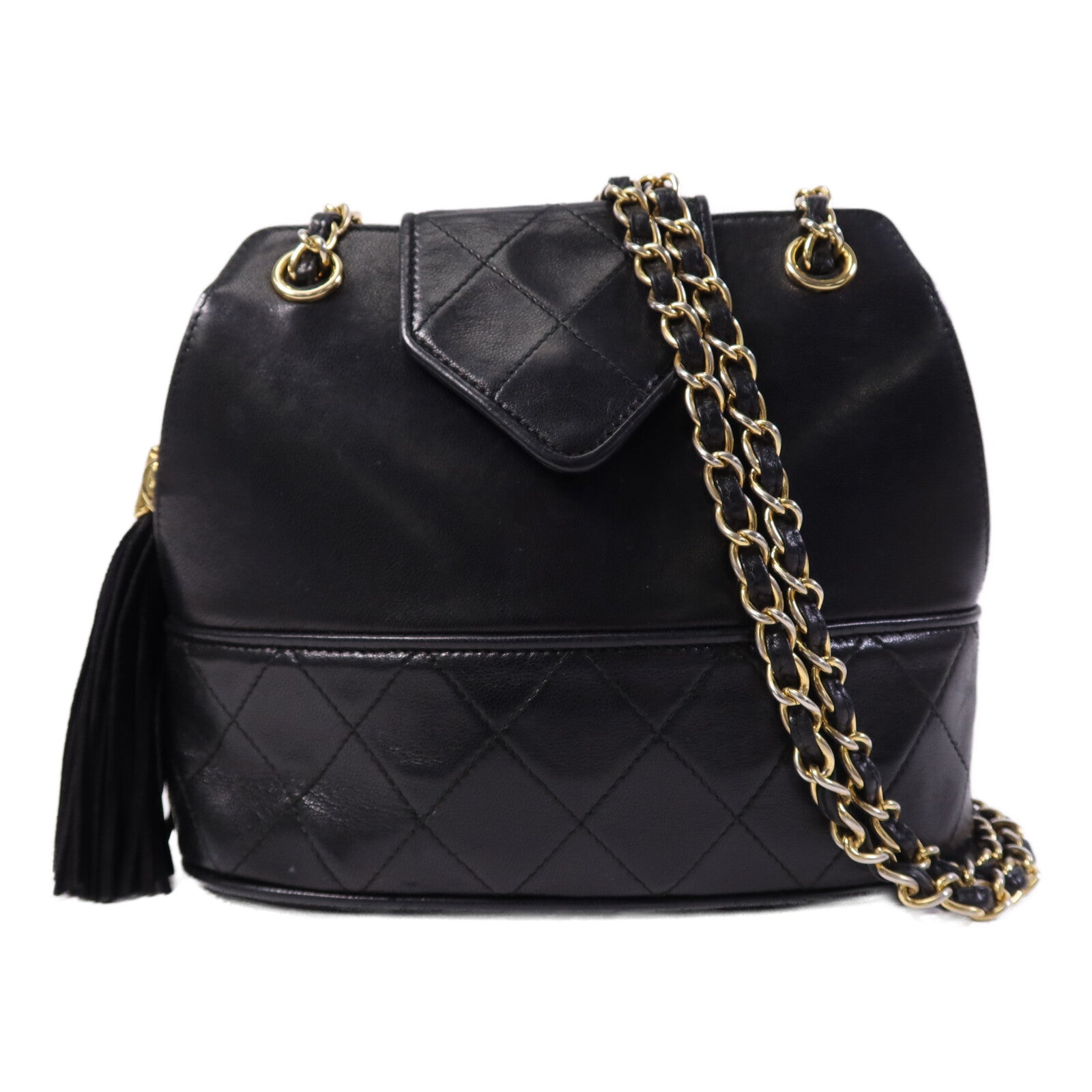 CHANEL 羊皮皮革Shoulder Bag金扣鏈帶肩背袋