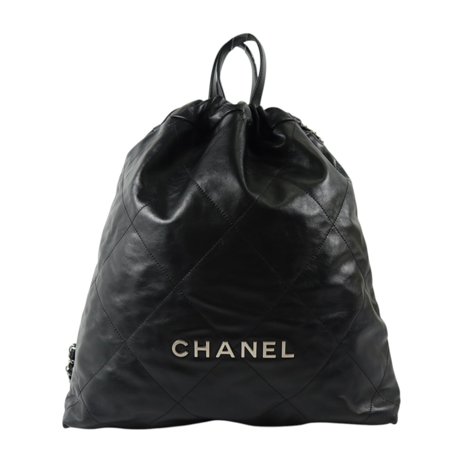 CHANEL 牛皮皮革Chanel 22 Backpack銀扣背包