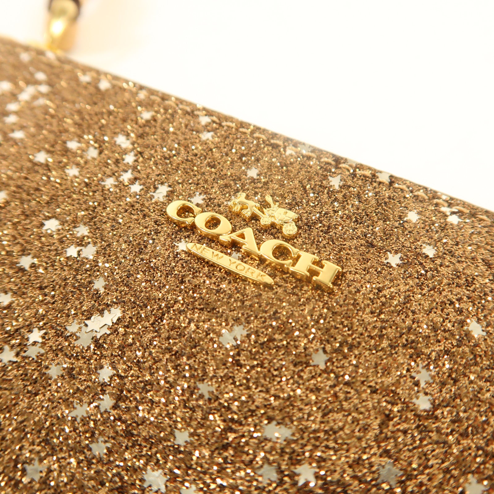 COACH 牛皮皮革Pouch金扣手拿包