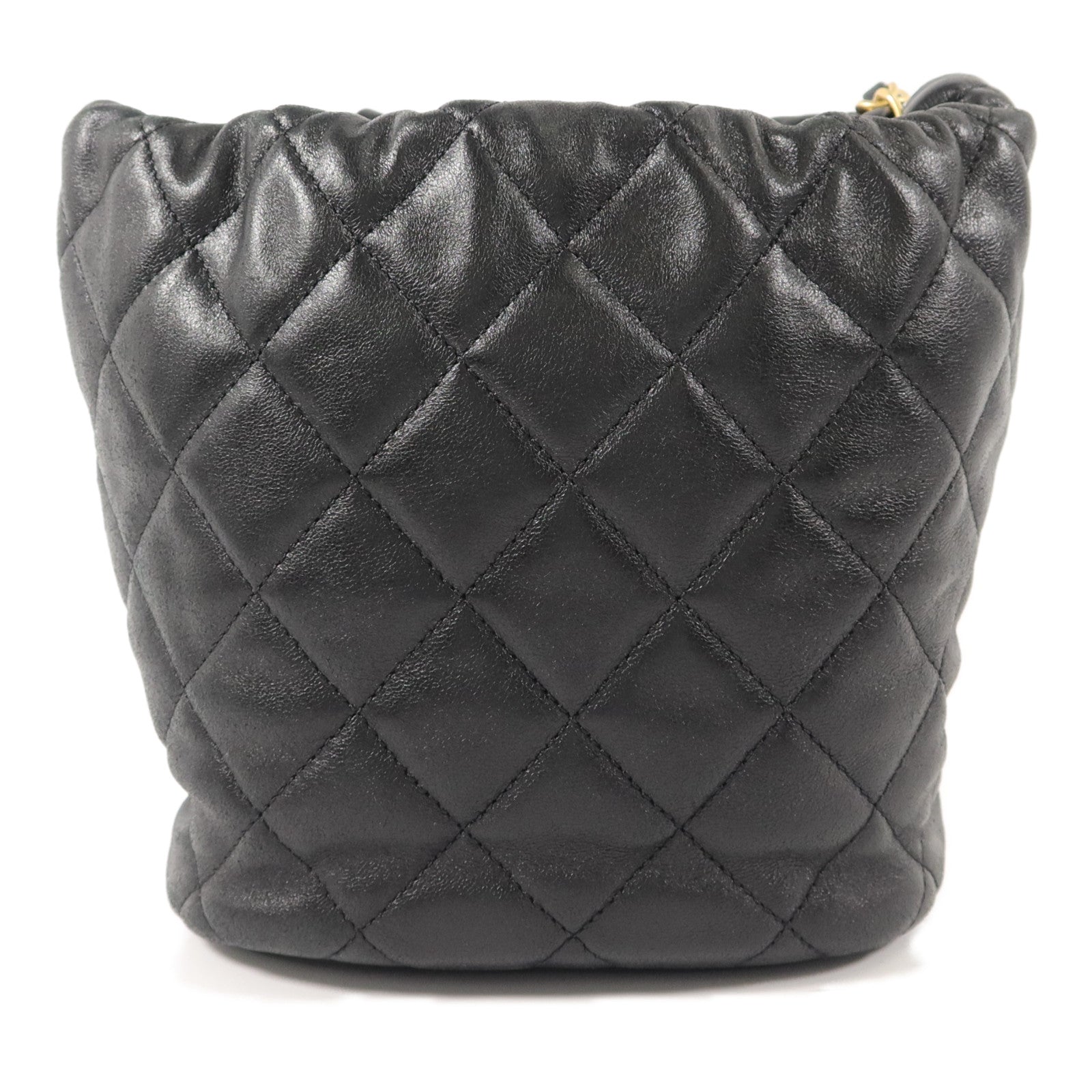 CHANEL 牛皮皮革Bucket Bag鏈帶肩背袋