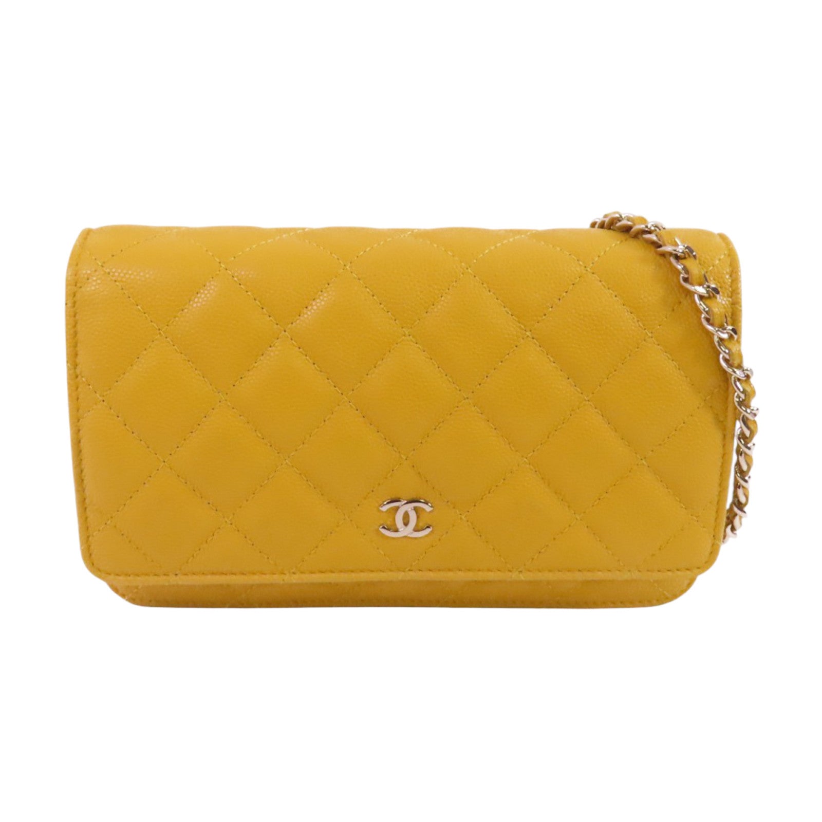 CHANEL 牛皮皮革Chanel WOC Wallet On Chain金扣鏈帶肩背袋
