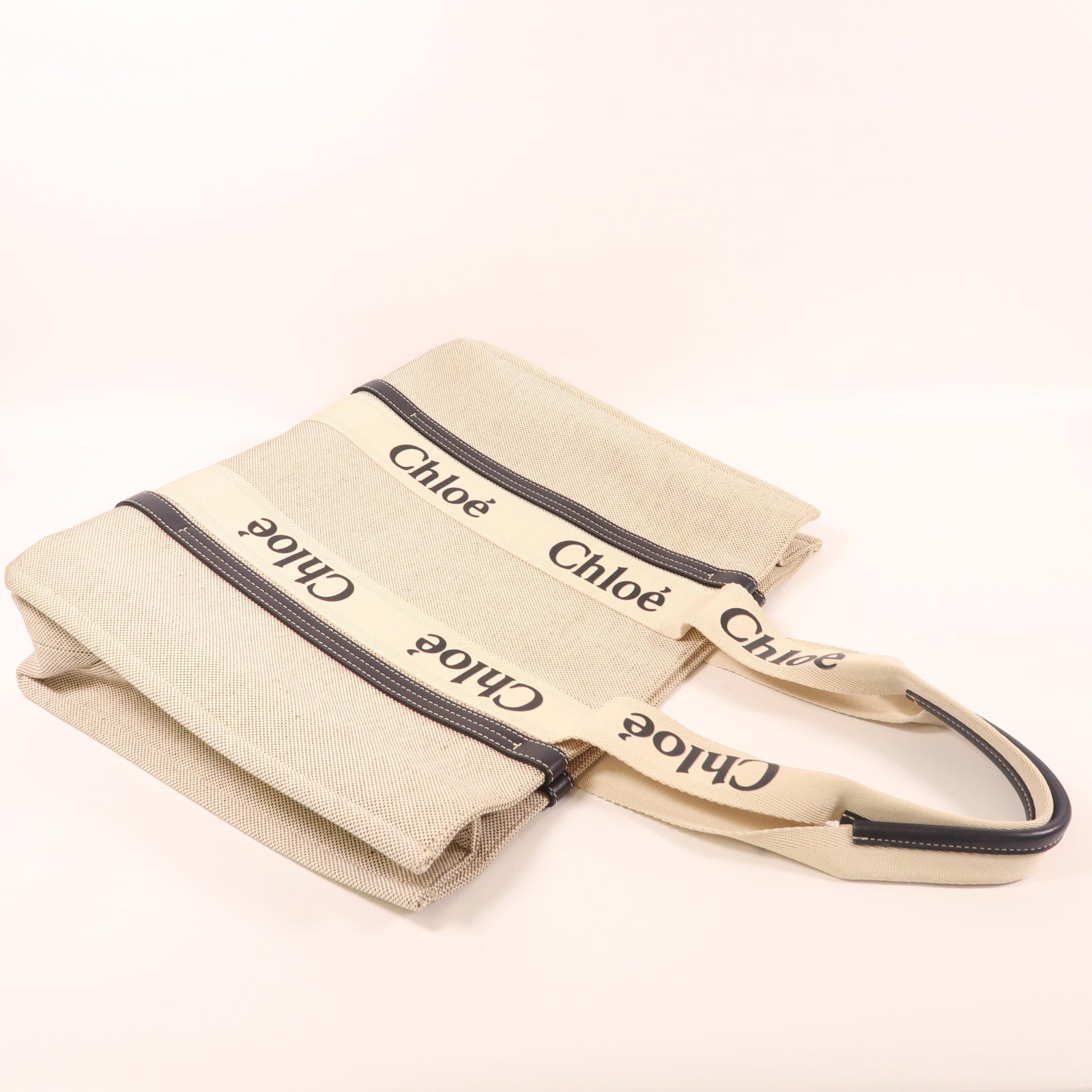 Chloe 帆布Woody Tote Bag肩背袋