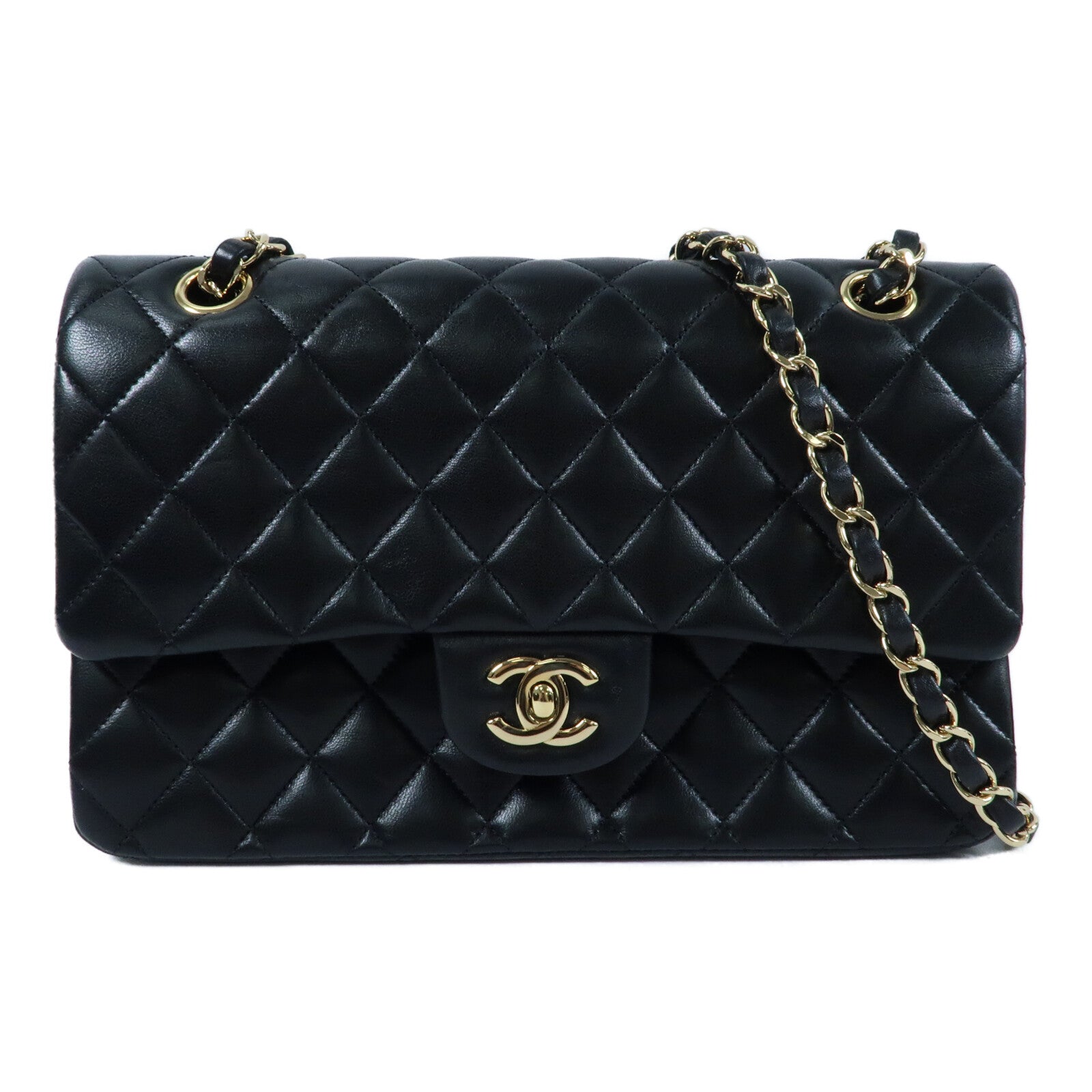 CHANEL 羊皮皮革Classic 25金扣鏈帶肩背袋