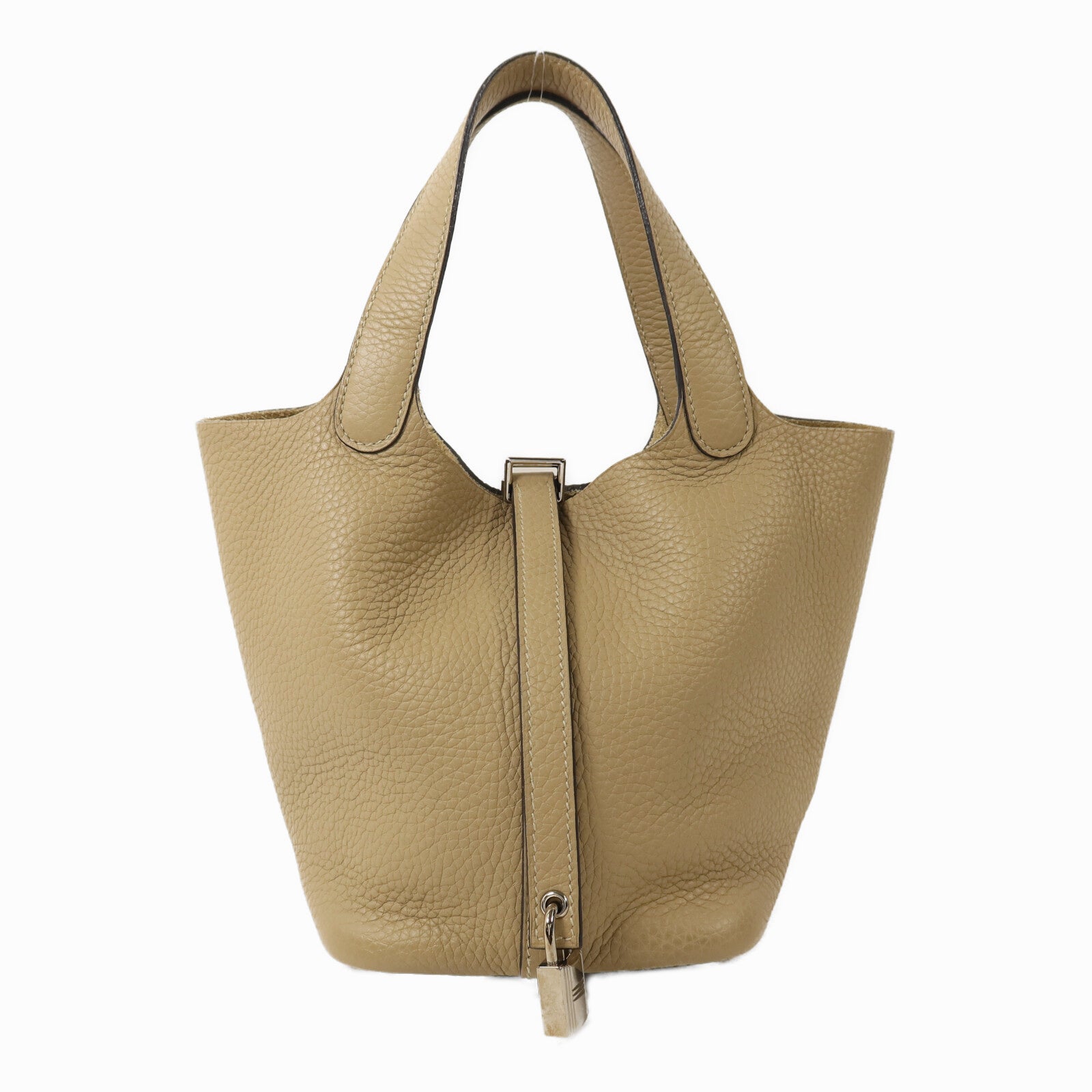 HERMES 【Hermes Fair】Clemence皮革Picotin PM銀扣手挽袋Trench