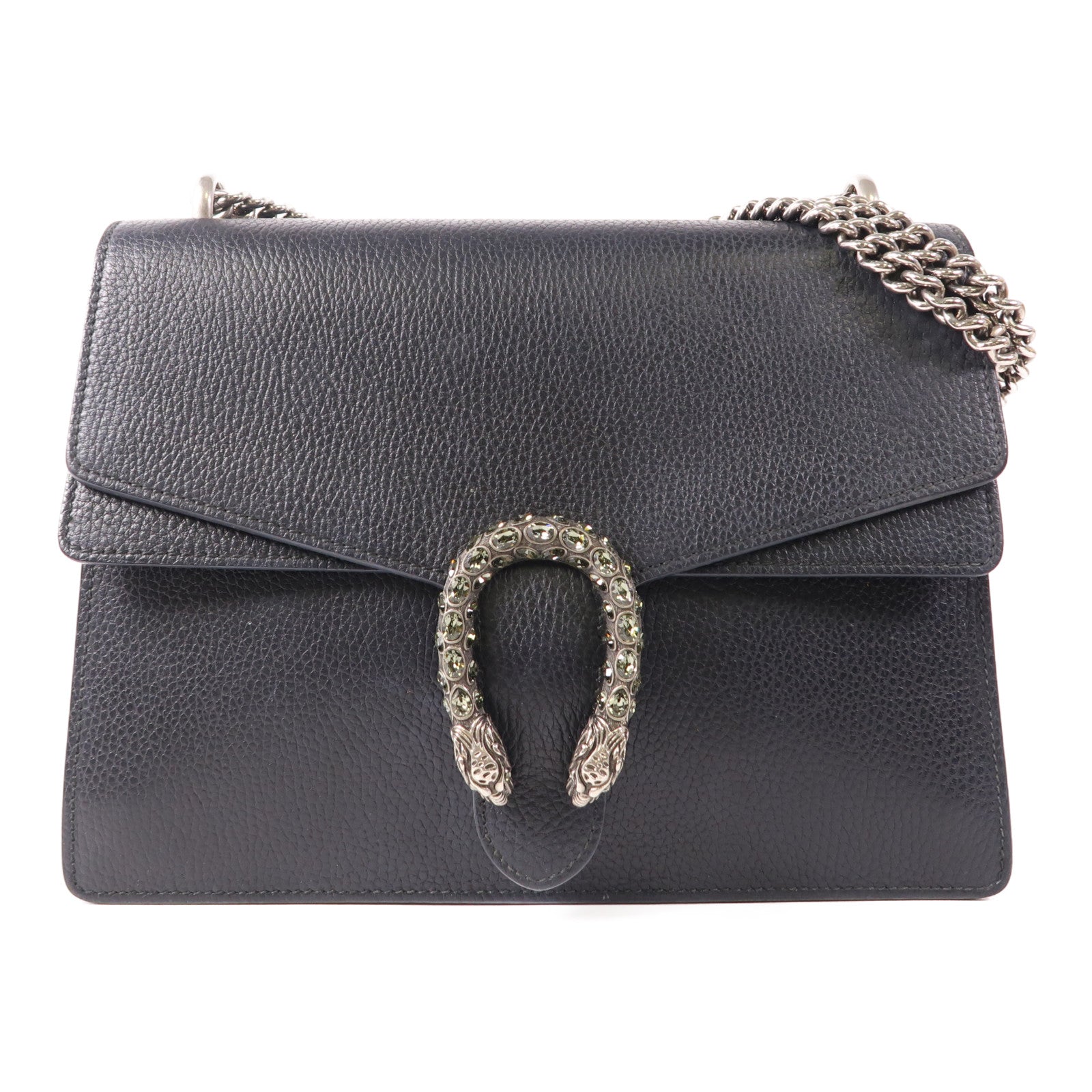 GUCCI 牛皮皮革Dionysus銀扣鏈帶肩背袋