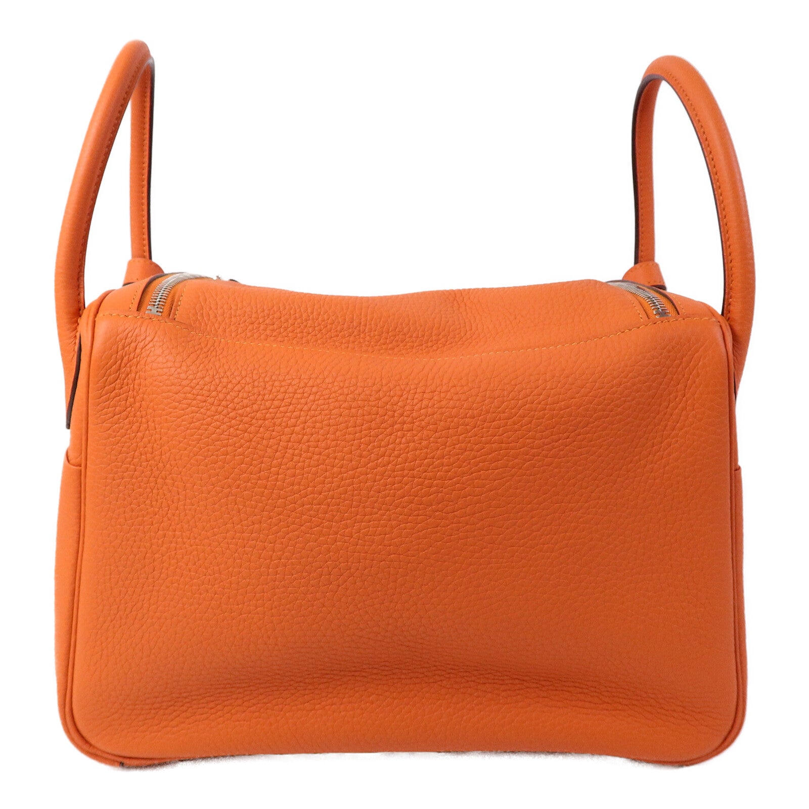 HERMES Clemence皮革Lindy 30手挽肩背兩用袋Orange Poppy