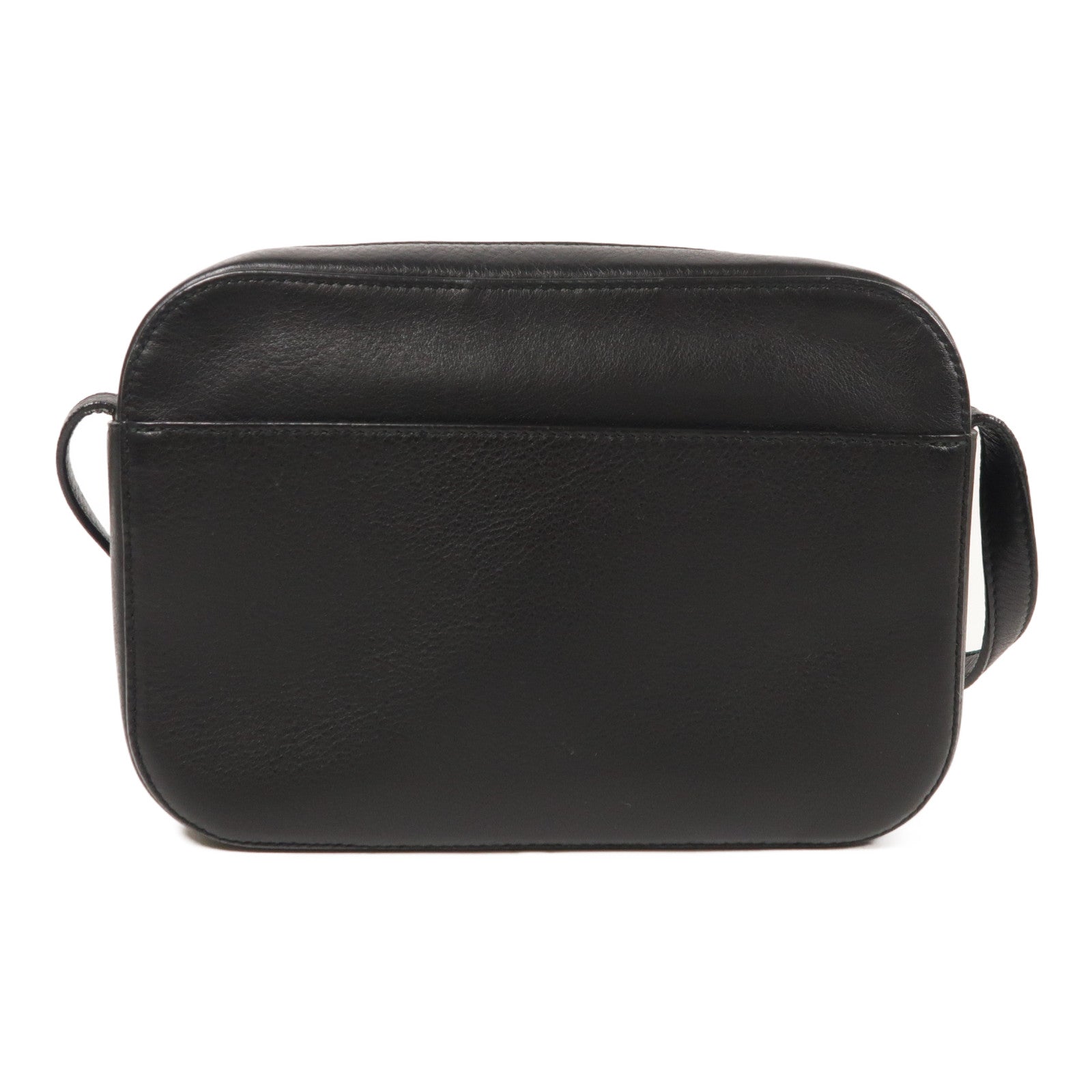 BALENCIAGA SHW Everyday Camera Shoulder Bag Calfskin Leather Black