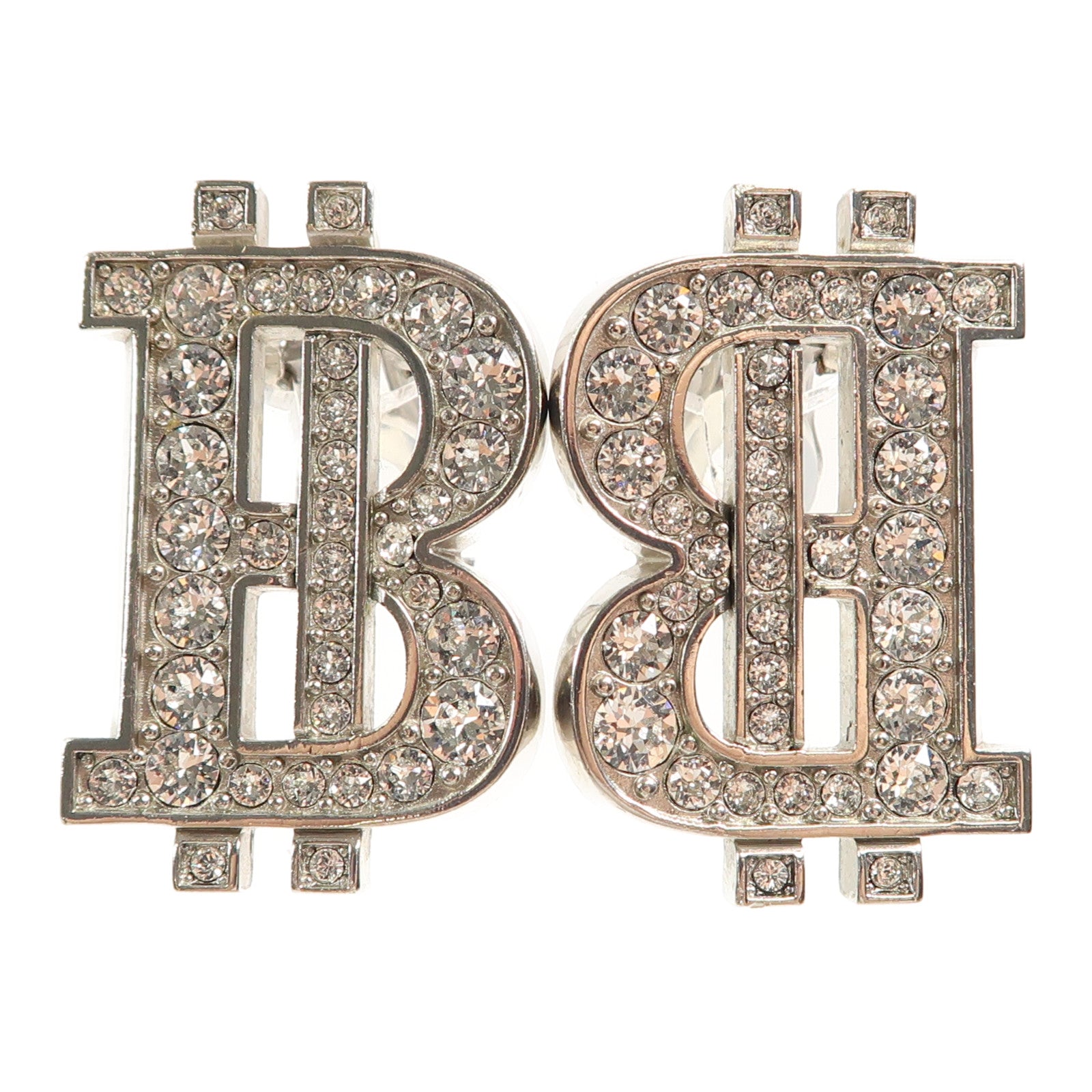 BALENCIAGA 金屬B-Coin Earrings耳環銀色