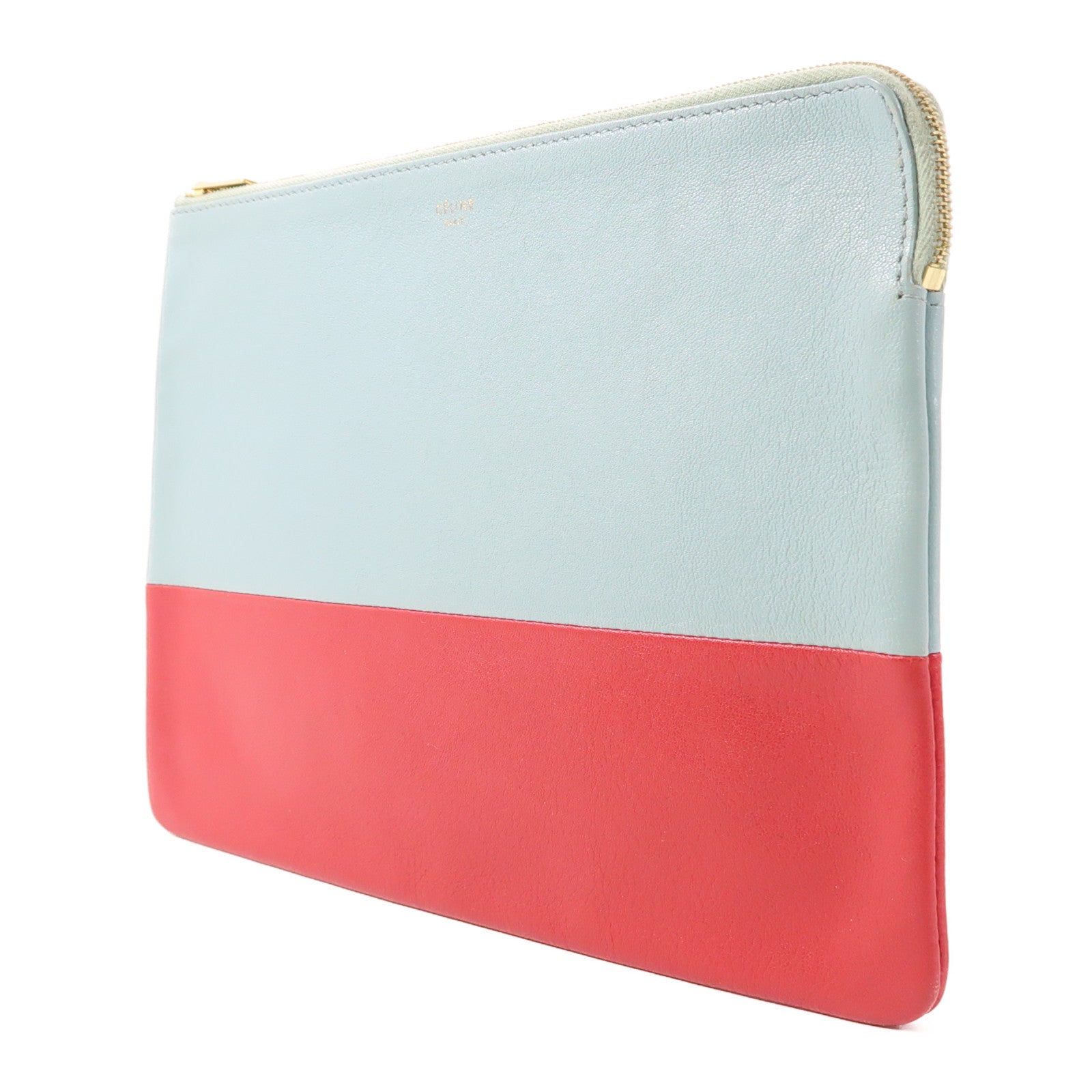 CELINE 牛皮皮革Pouch金扣手拿包