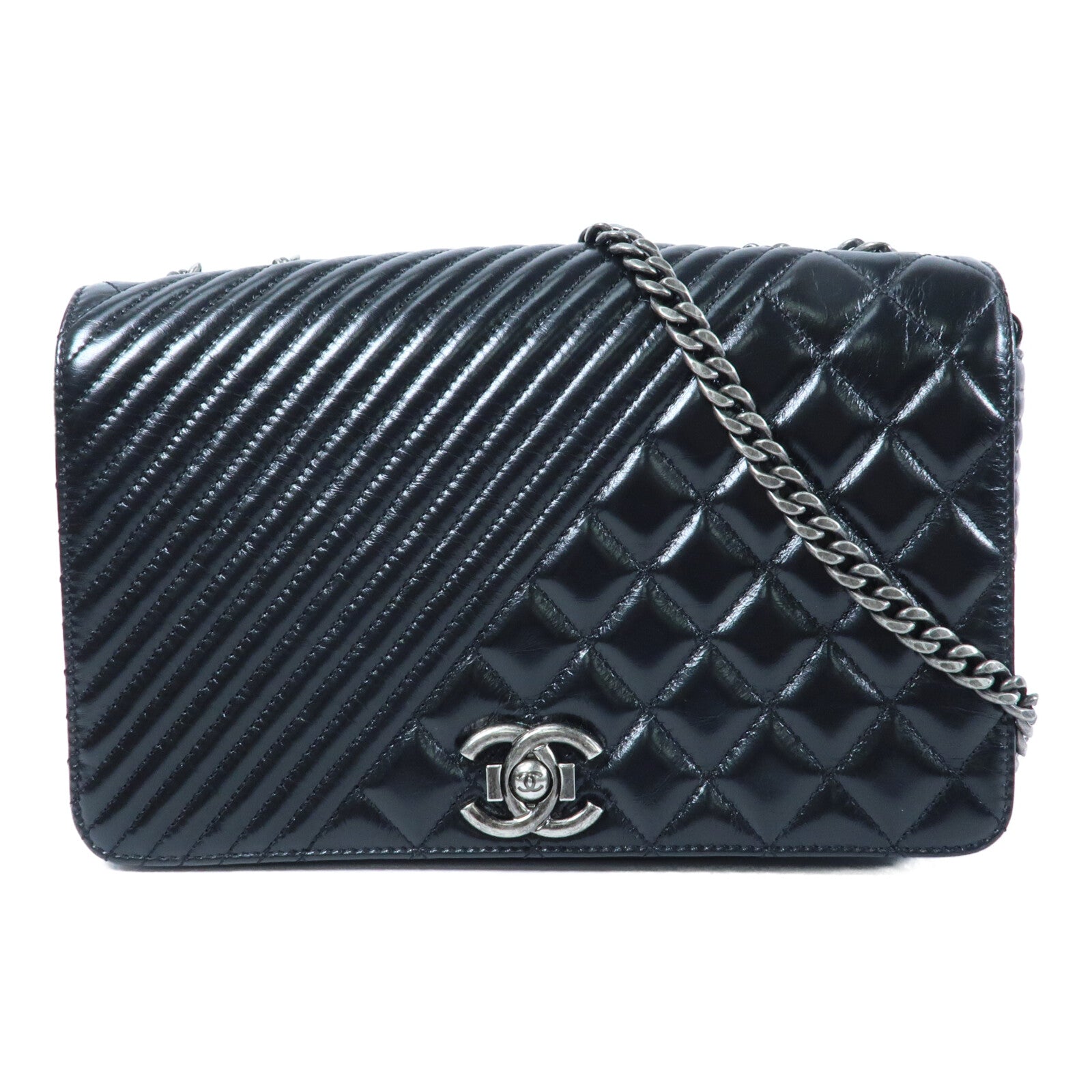 CHANEL 牛皮皮革Coco Boy Flap Bag鏈帶肩背袋