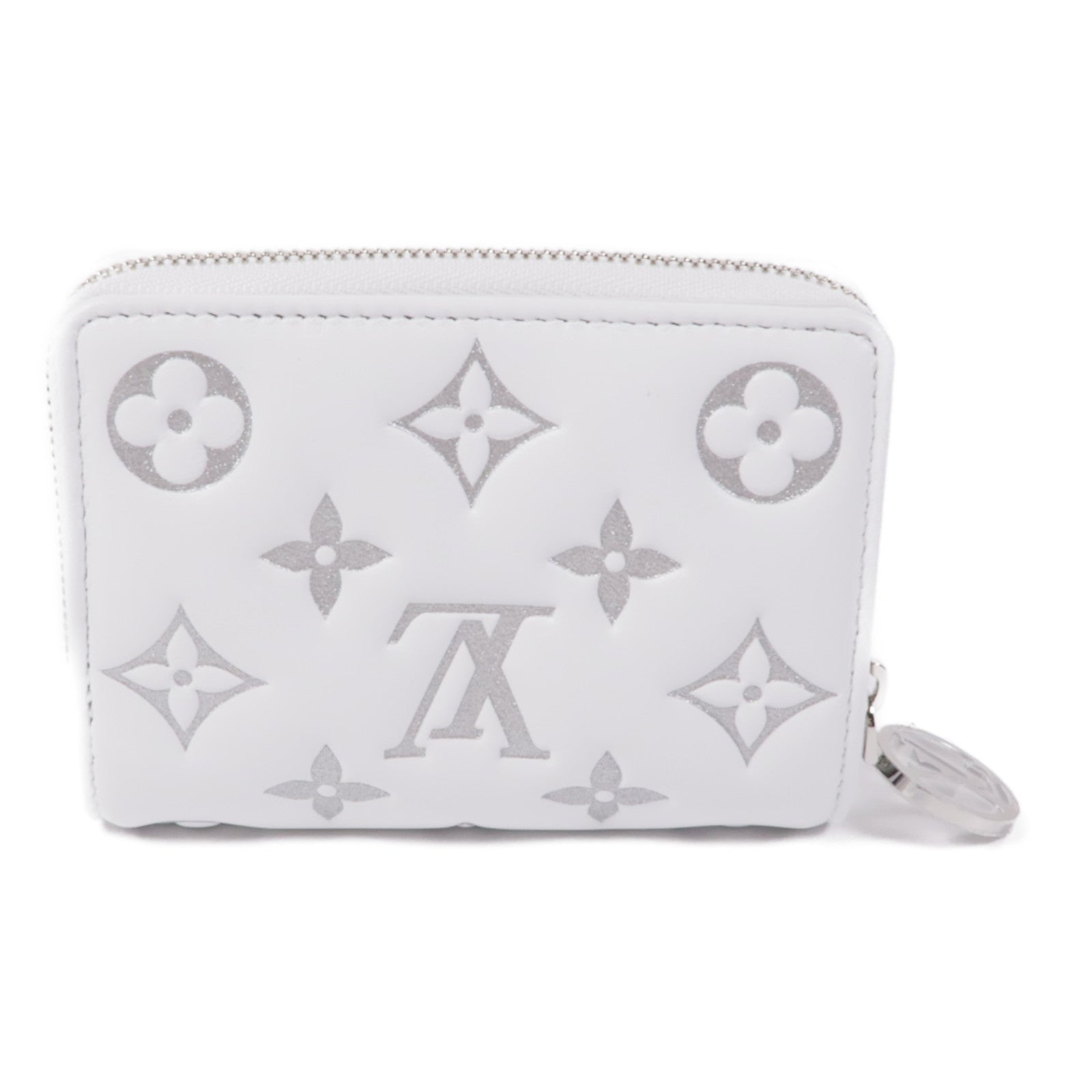 LOUIS VUITTON LV SHW Portefeuille Wallet M12153 Monogram Embossed White Silver