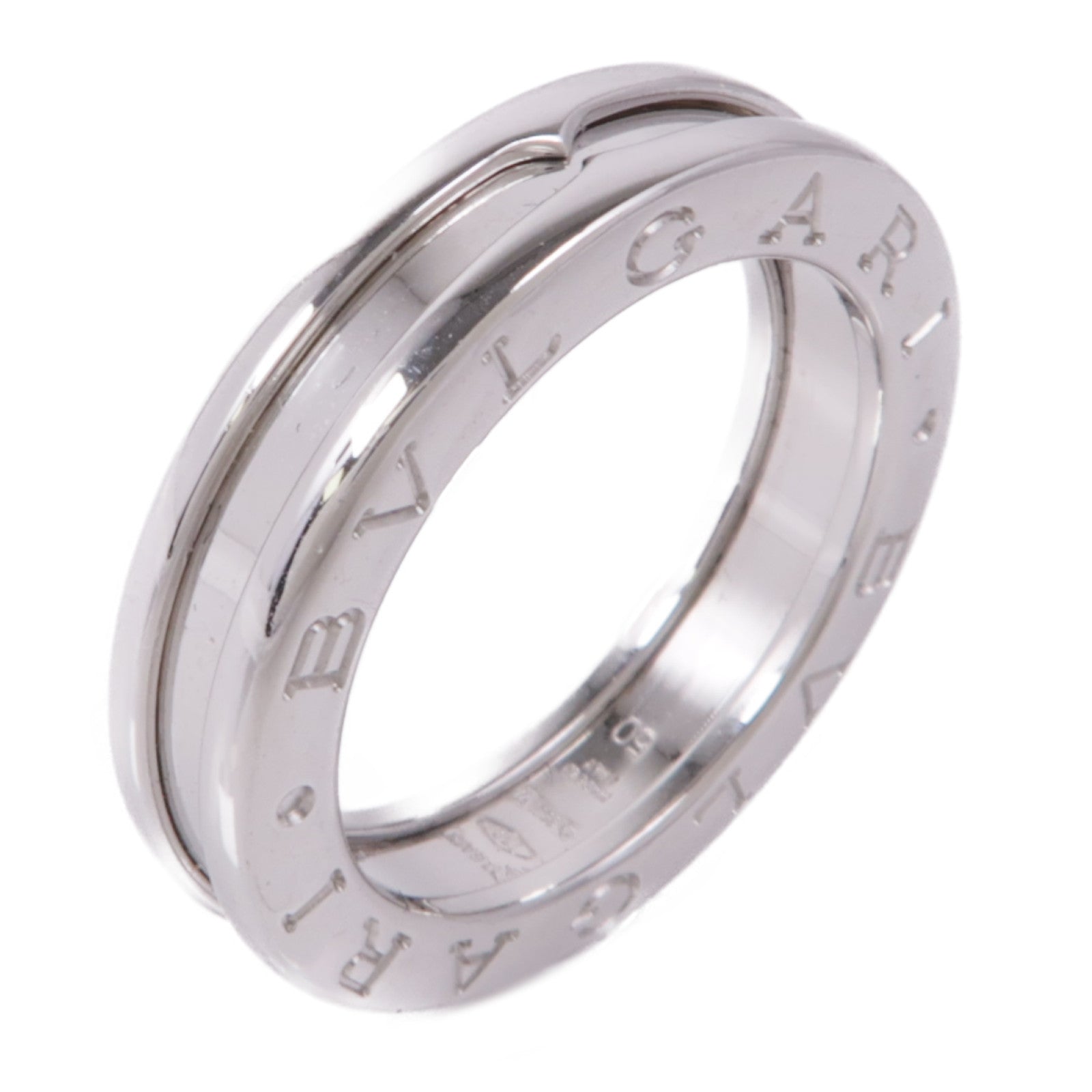 BVLGARI 18K白金B-zero 1 Band戒指Bvlgari#50/US#5.25