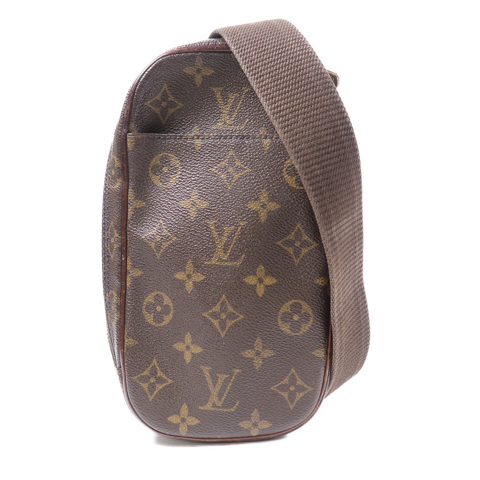 LOUIS VUITTON Monogram Pochette Gange金扣肩背袋啡色