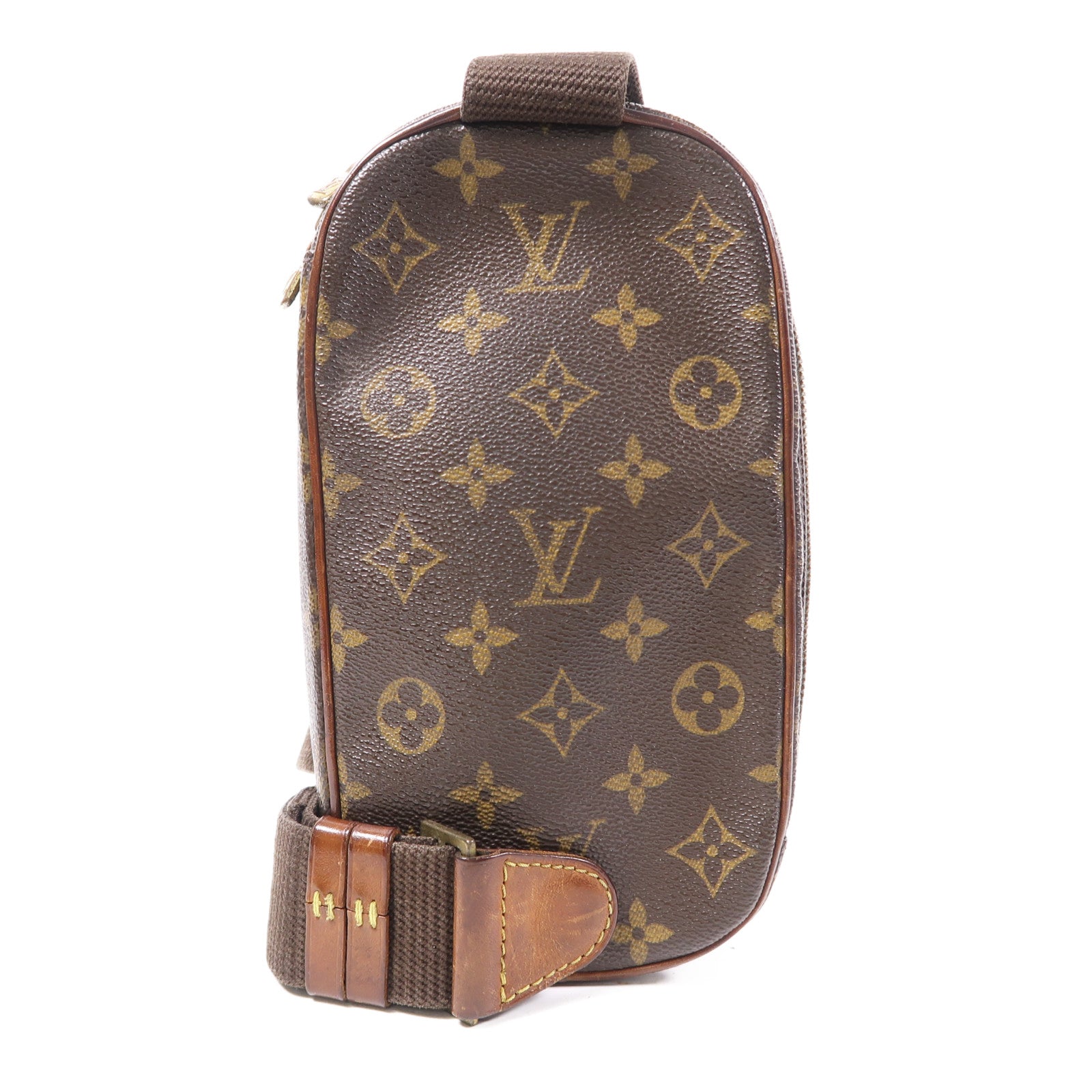 LOUIS VUITTON Monogram Pochette Gange金扣肩背袋啡色