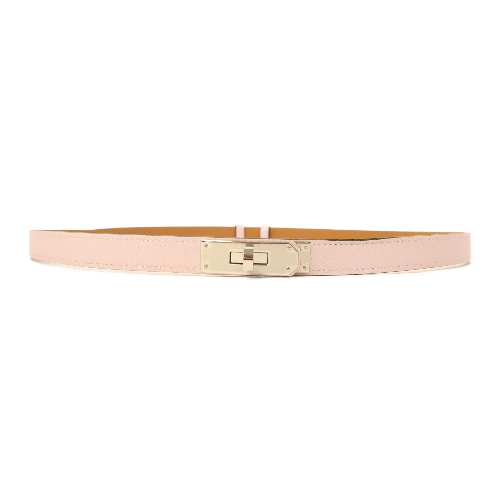 HERMES PHW Kelly Belt Epsom Leather Mauve Pale
