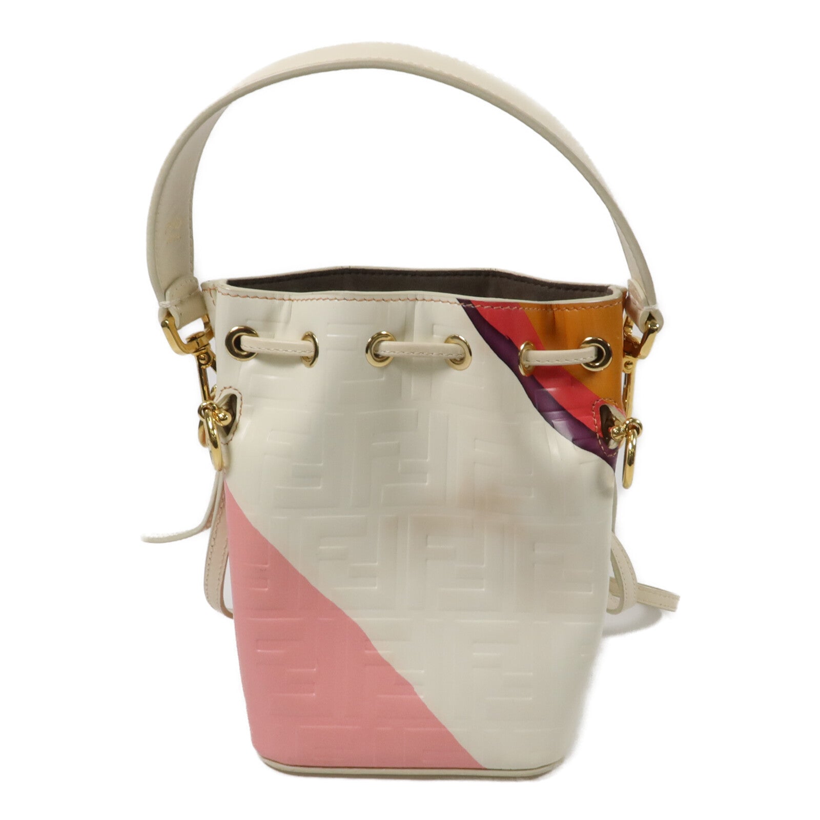 FENDI 牛皮皮革Mini Mon Tresor手挽肩背兩用袋